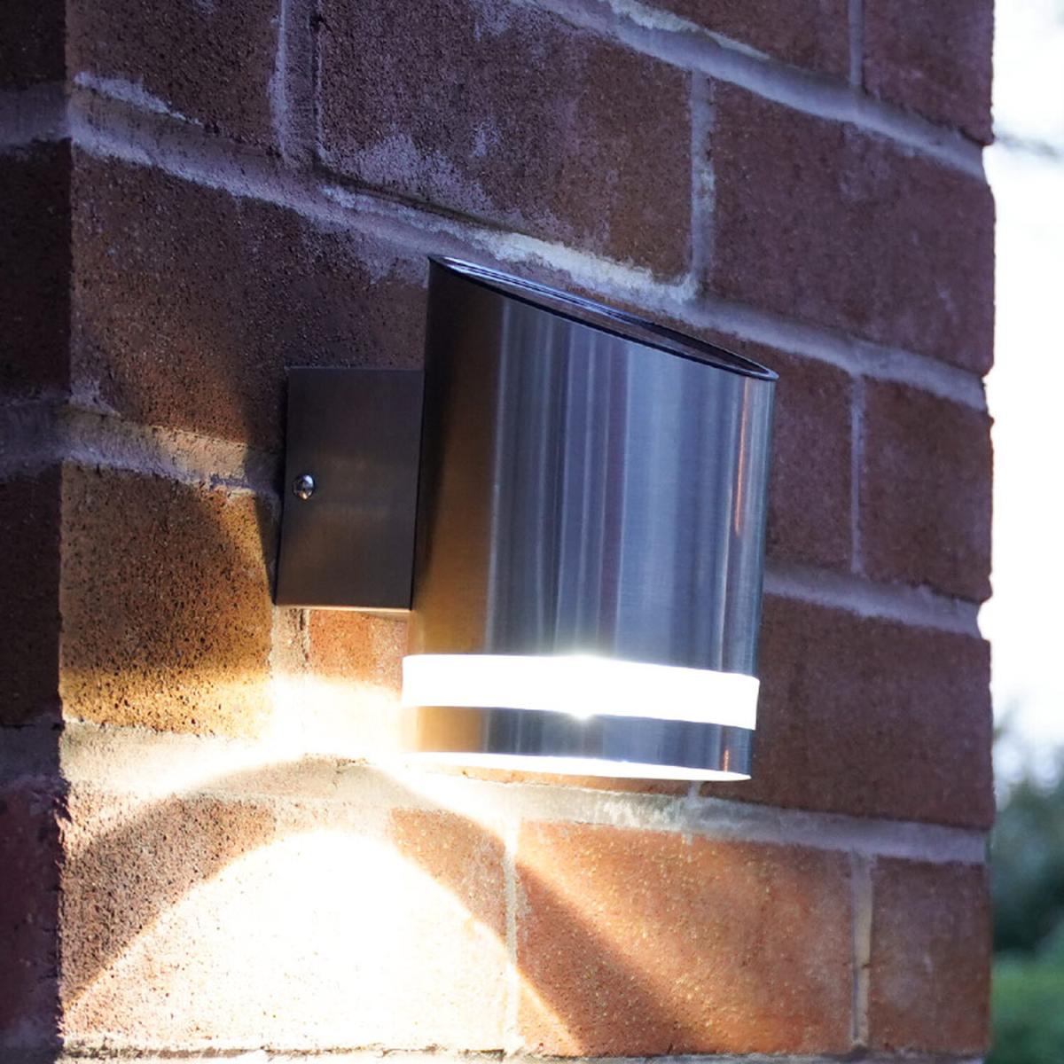 Solar Power Outdoor Stainless Steel Security LED Welcome Wall Light - Stainless Steel – image 1