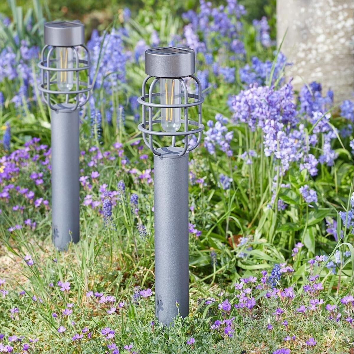 Set Of 2 Anglia 365 Solar Powered Stake Light  - Grey – image 3