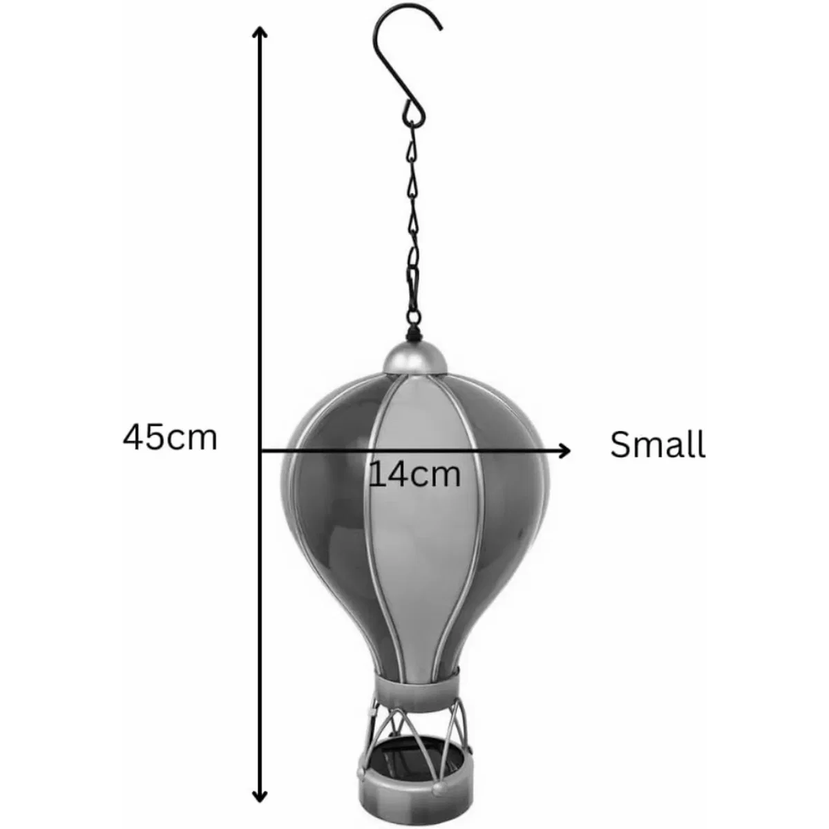 Red and White Solar Hot Air Balloon Outdoor Hanging LED Light for Garden Patio - Red / 14.0cm – image 2