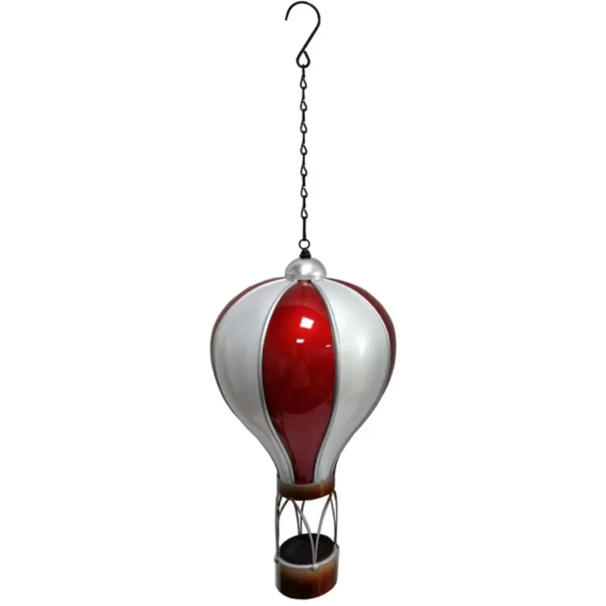Red and White Solar Hot Air Balloon Outdoor Hanging LED Light for Garden Patio - Red / 14.0cm – image 3