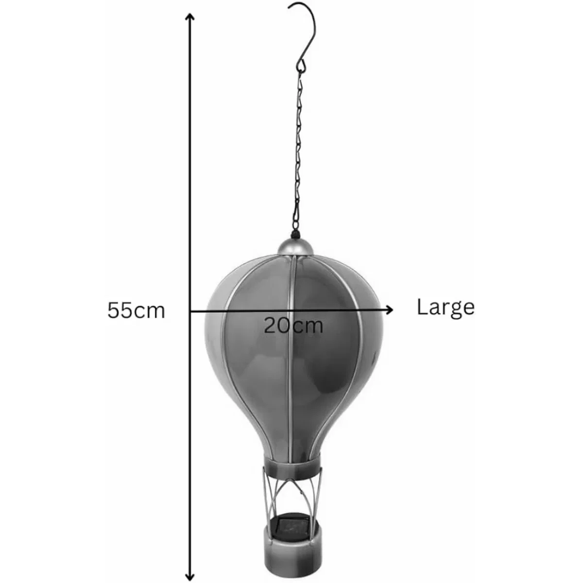 Red and White Solar Hot Air Balloon Outdoor Hanging LED Light for Garden Patio - Red / 14.0cm – image 4