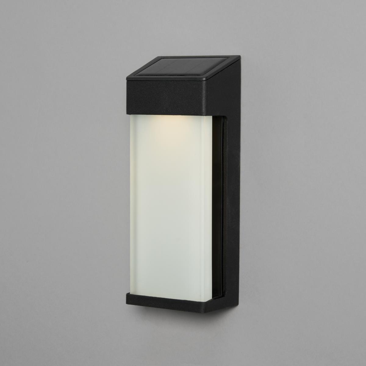 Strath Outdoor Solar Power LED Wall Light - Black – image 2