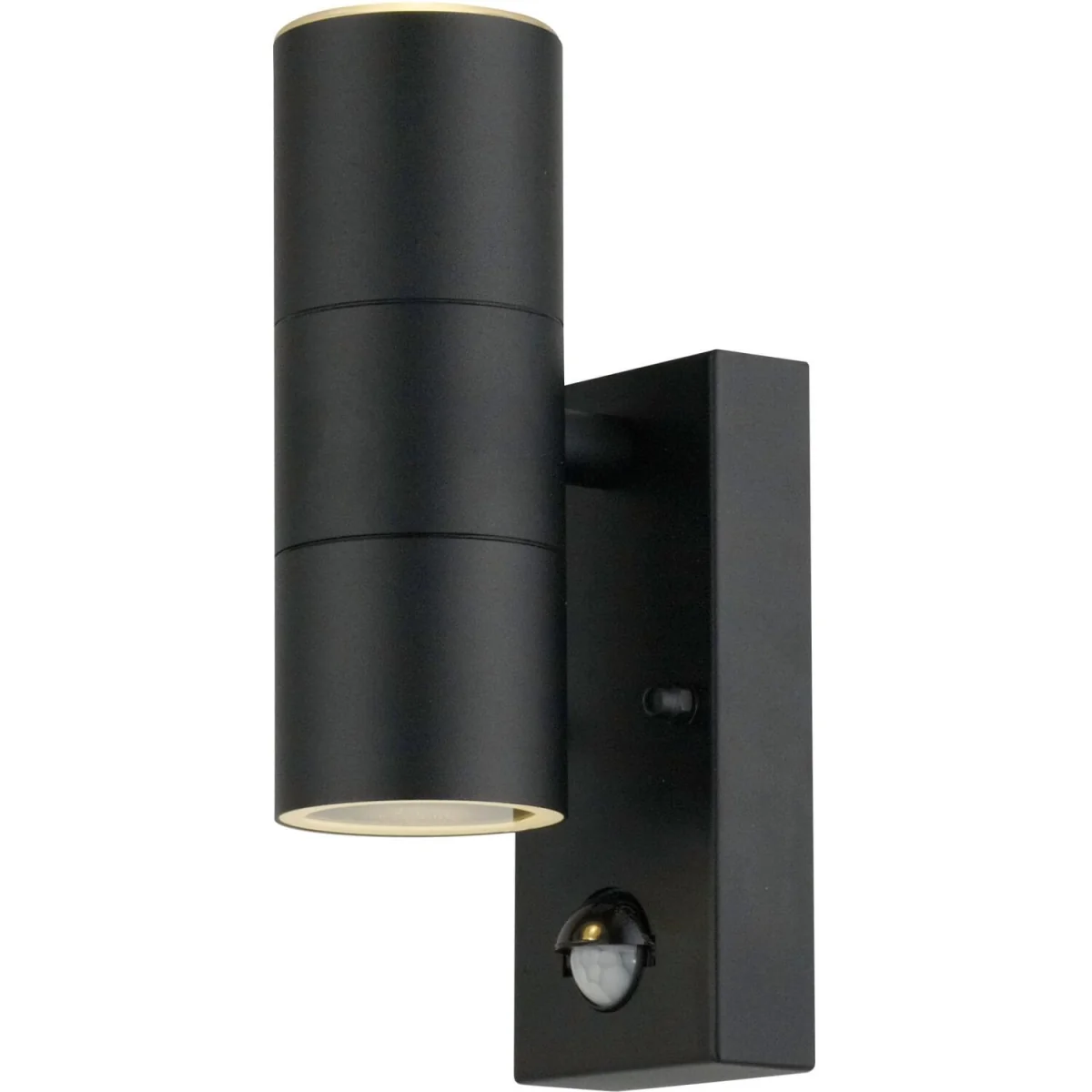 Set Of 2 Blaze Black Outdoor Up Down Motion Sensor Wall Lights - Black & Clear – image 2