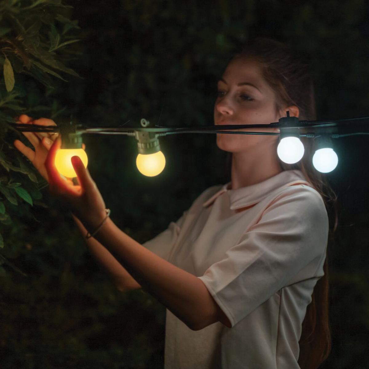 20M 40 GOLD AND SILVER APP CONTROLLED FESTOON LIGHTS - Black – image 5