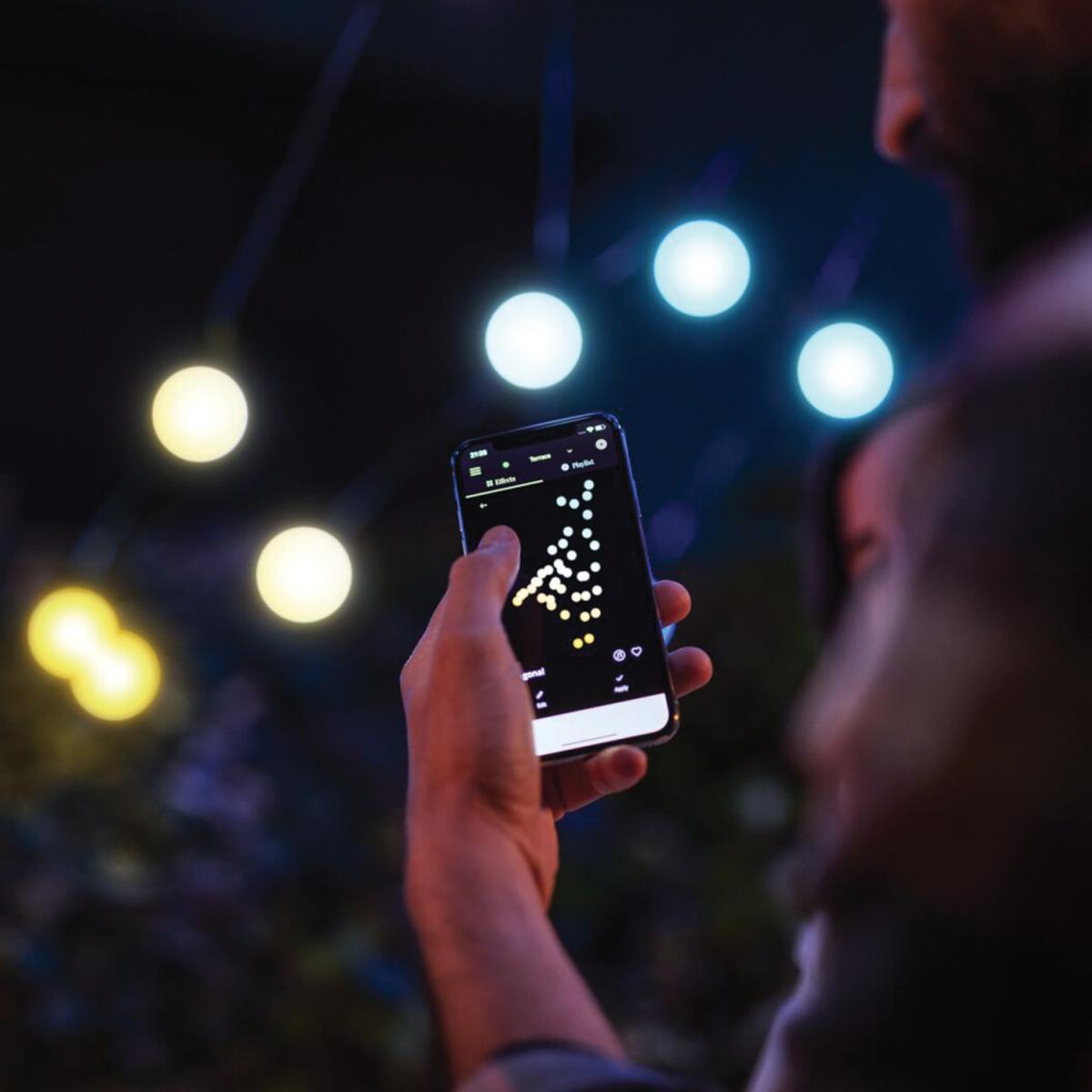 20M 40 GOLD AND SILVER APP CONTROLLED FESTOON LIGHTS - Black – image 6