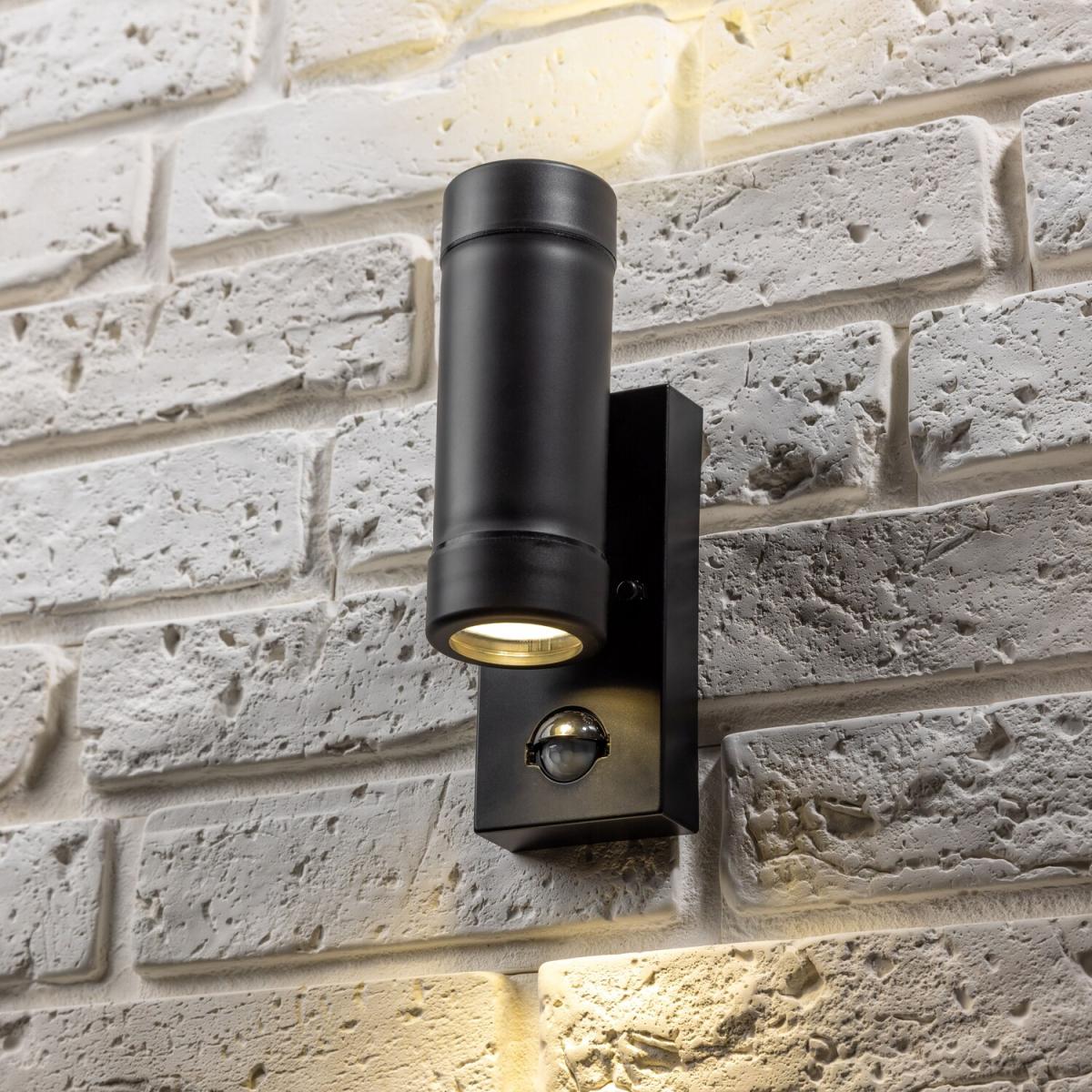 CGC VALENTINE Black Outdoor Double Wall Light With Motion Sensor - black – image 5