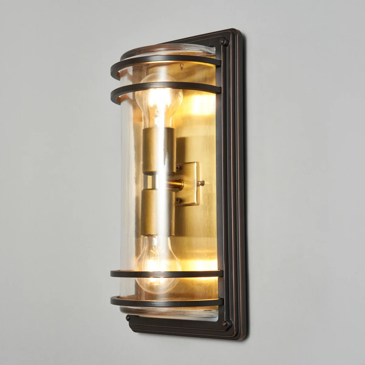 Rico Large Outdoor Wall Light with Brass Accents - Antique Bronze – image 4