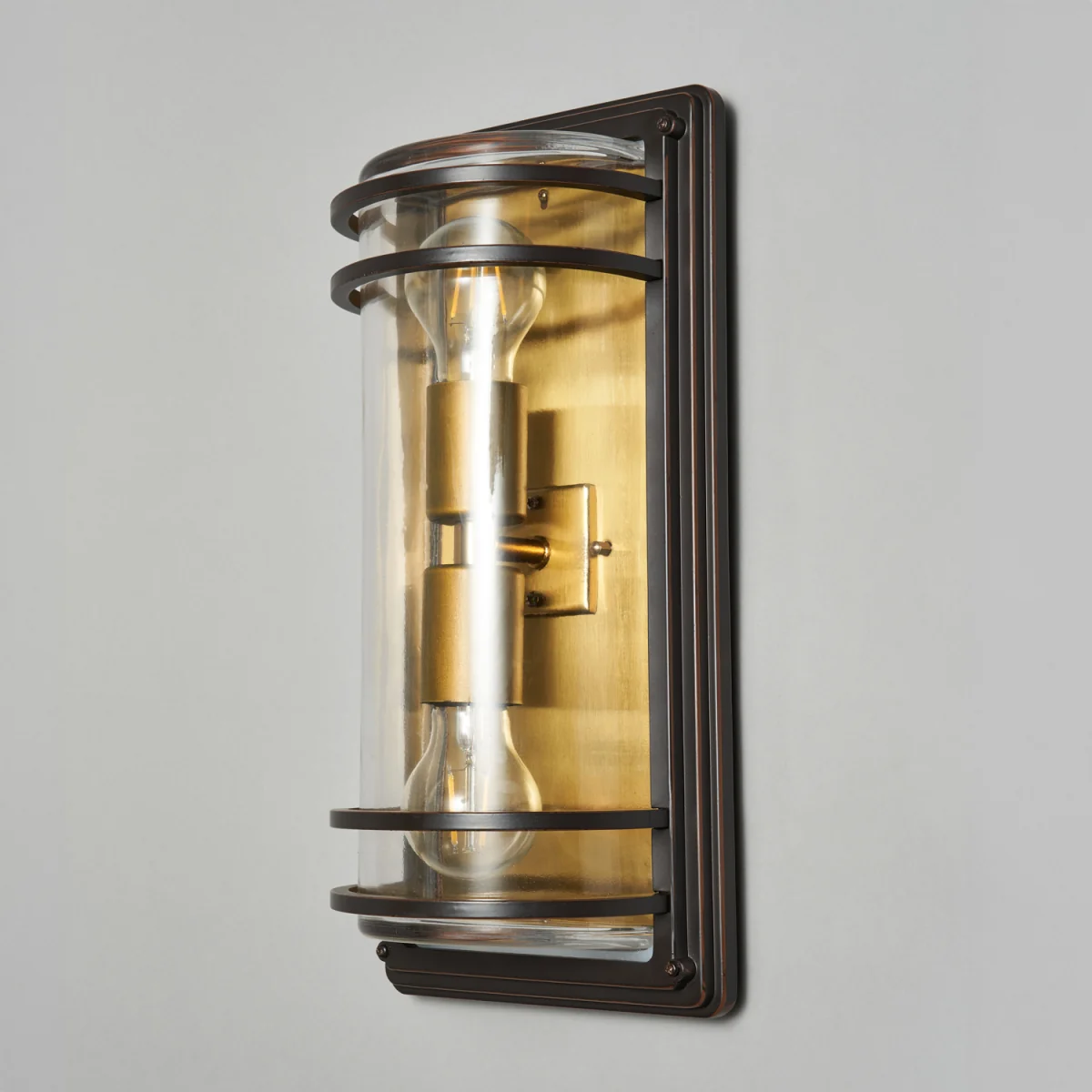 Rico Large Outdoor Wall Light with Brass Accents - Antique Bronze – image 5