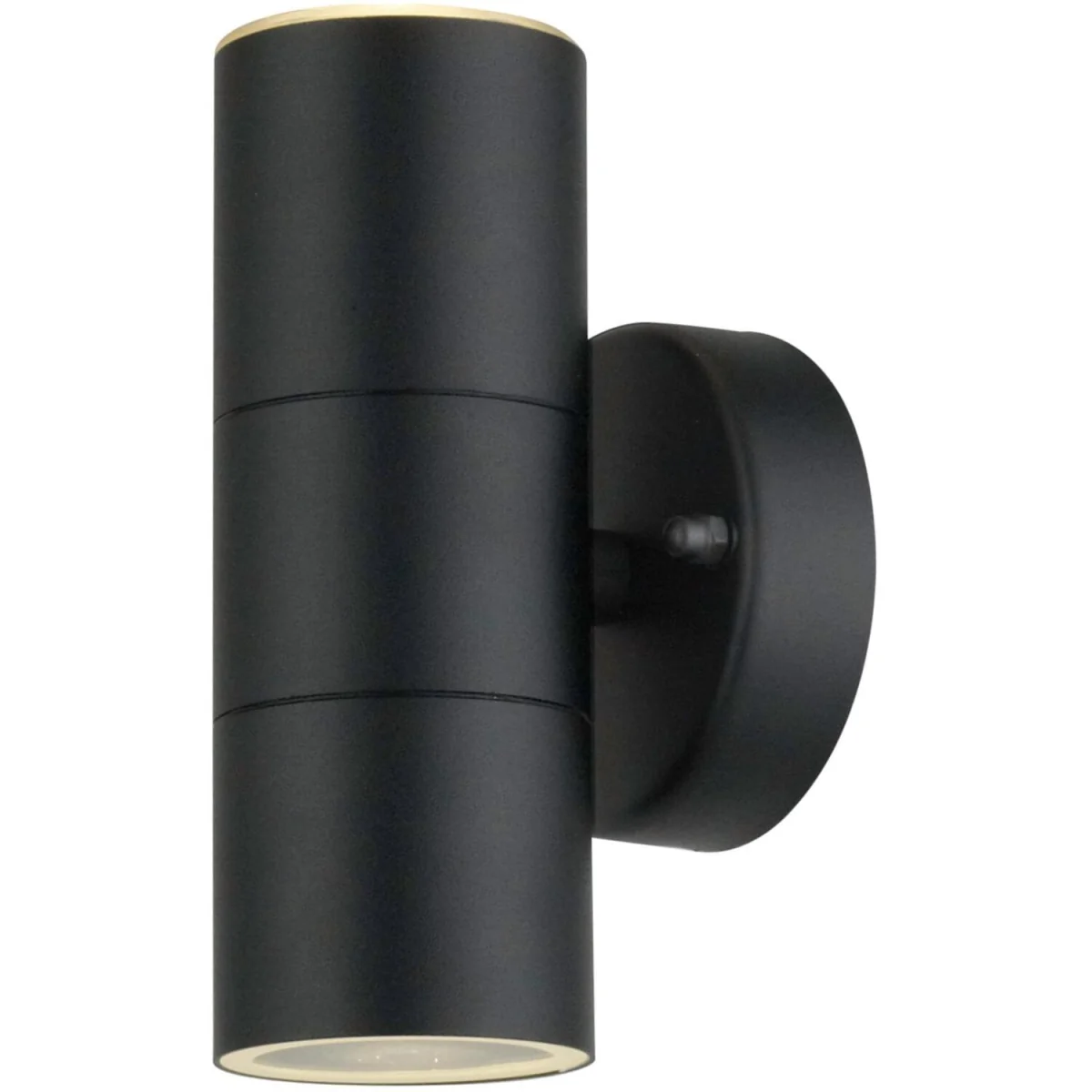 Set Of 2 Blaze - Black Outdoor Up Down Wall Lights - Black & Clear – image 2