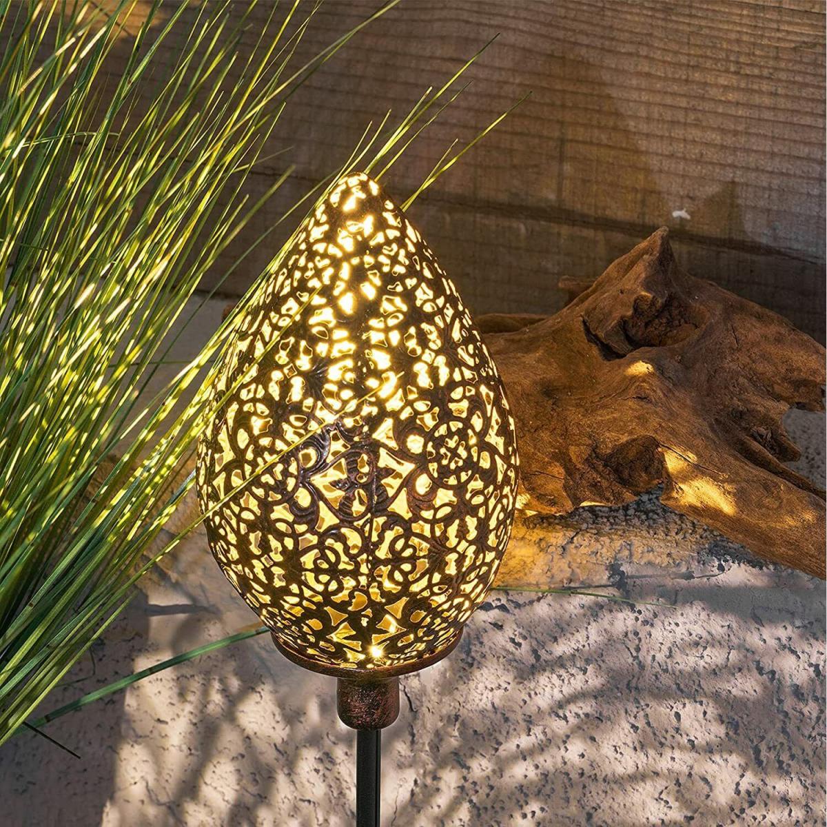 Solar Powered Teardrop Stake Light  - Bronze – image 2