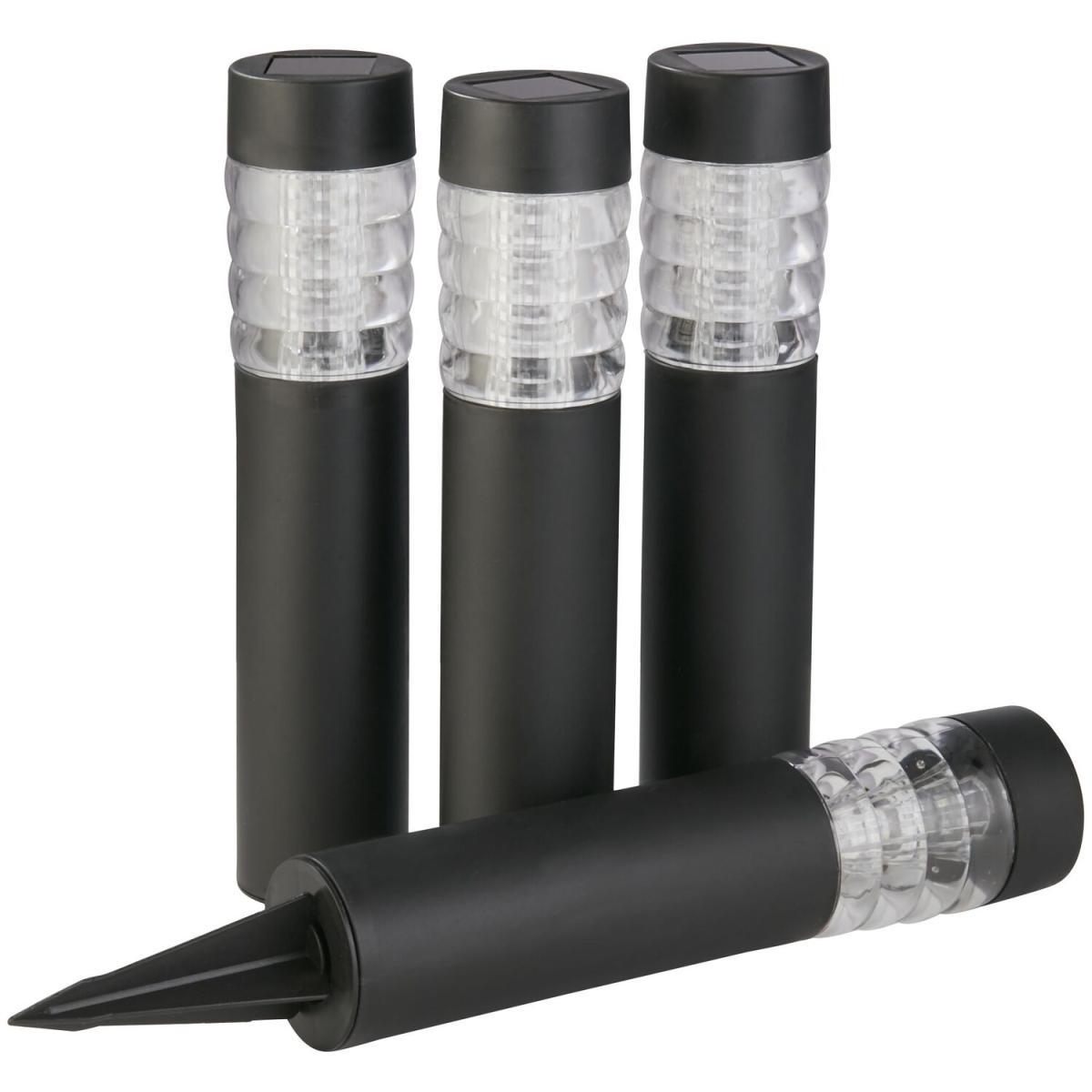 Pack Of 4 - LED Solar Garden Posts - Black – image 3