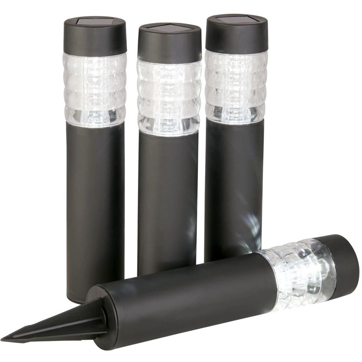 Pack Of 4 - LED Solar Garden Posts - Black – image 4