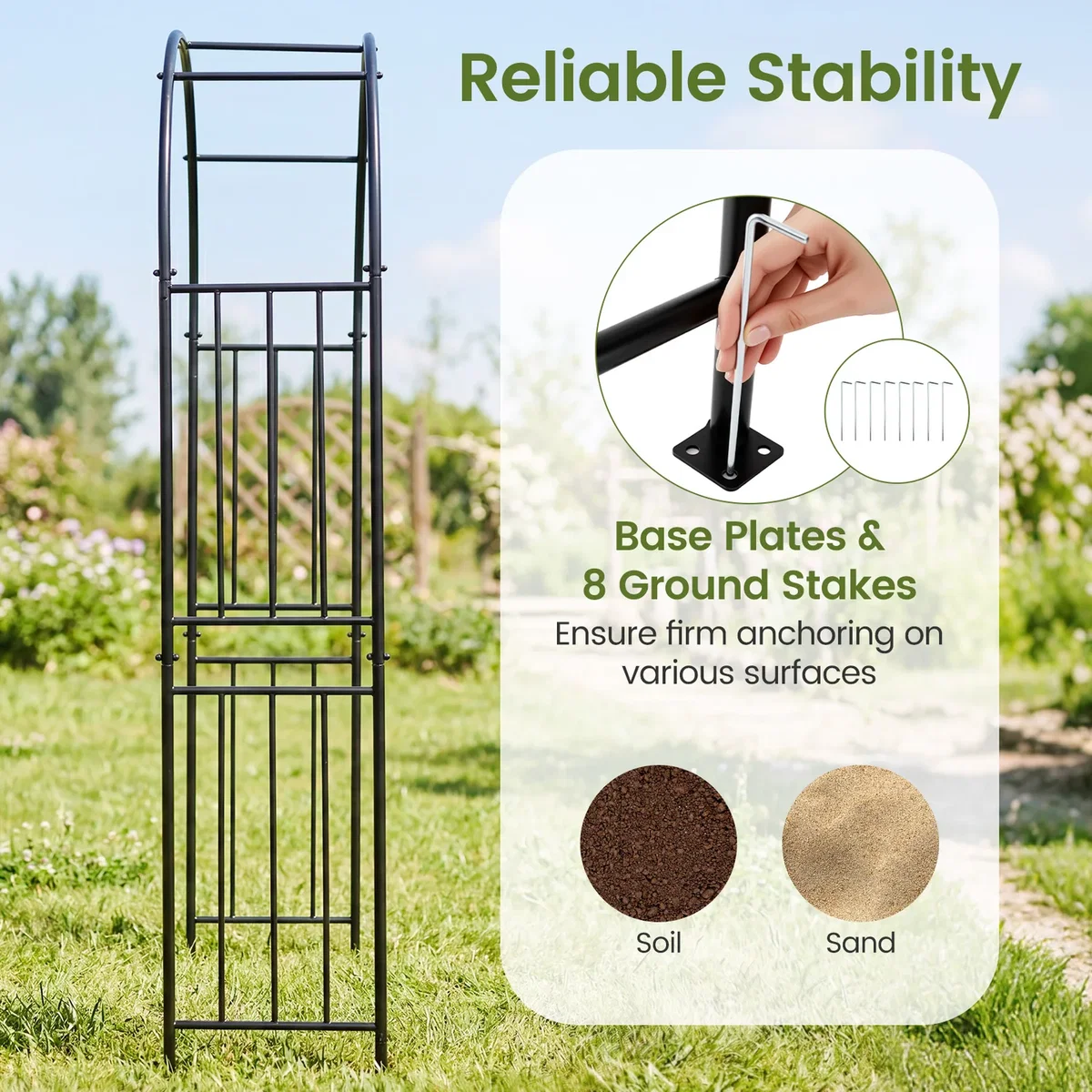 Outdoor Lightweight Metal Arch - Black – image 2