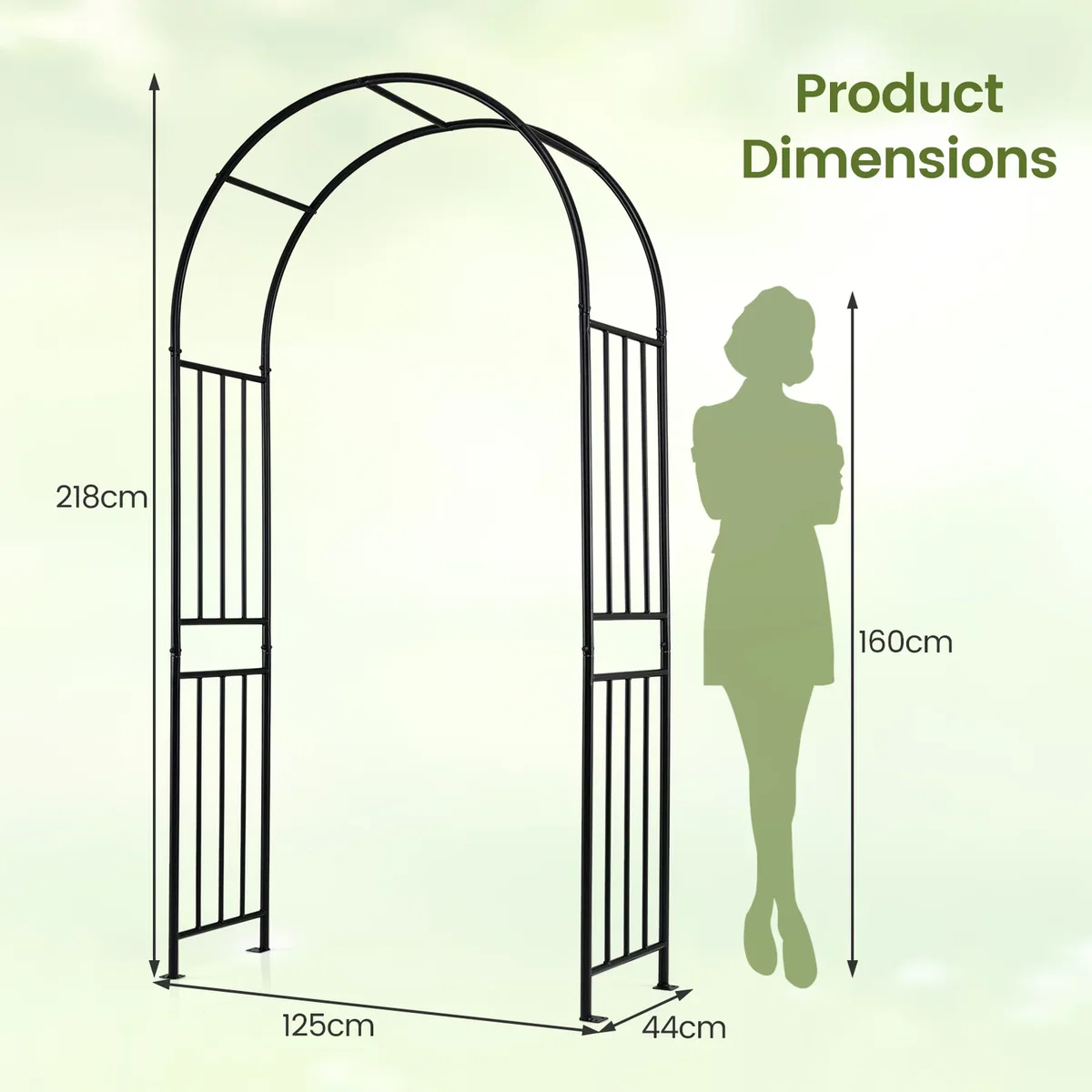 Outdoor Lightweight Metal Arch - Black – image 3