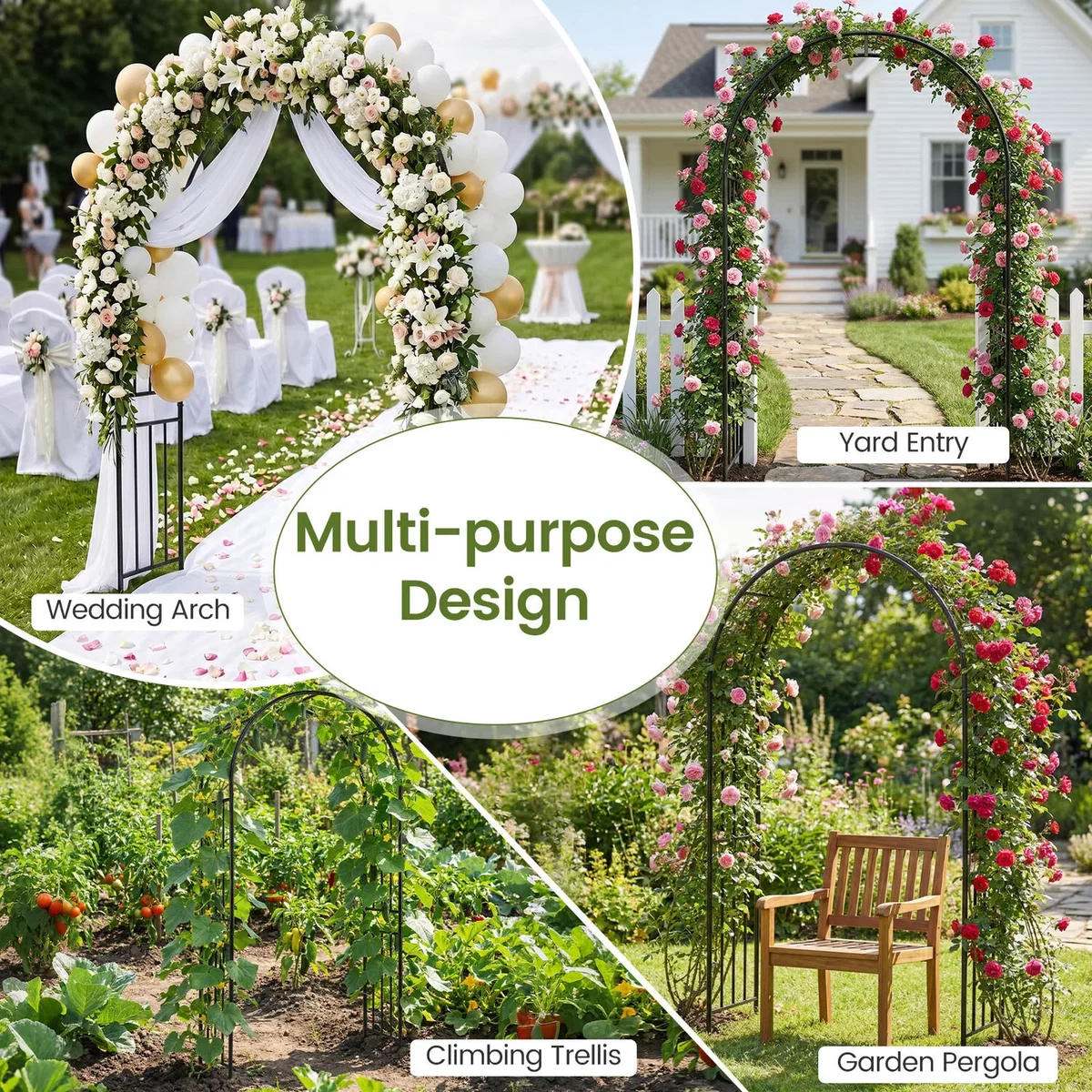 Outdoor Lightweight Metal Arch - Black – image 7