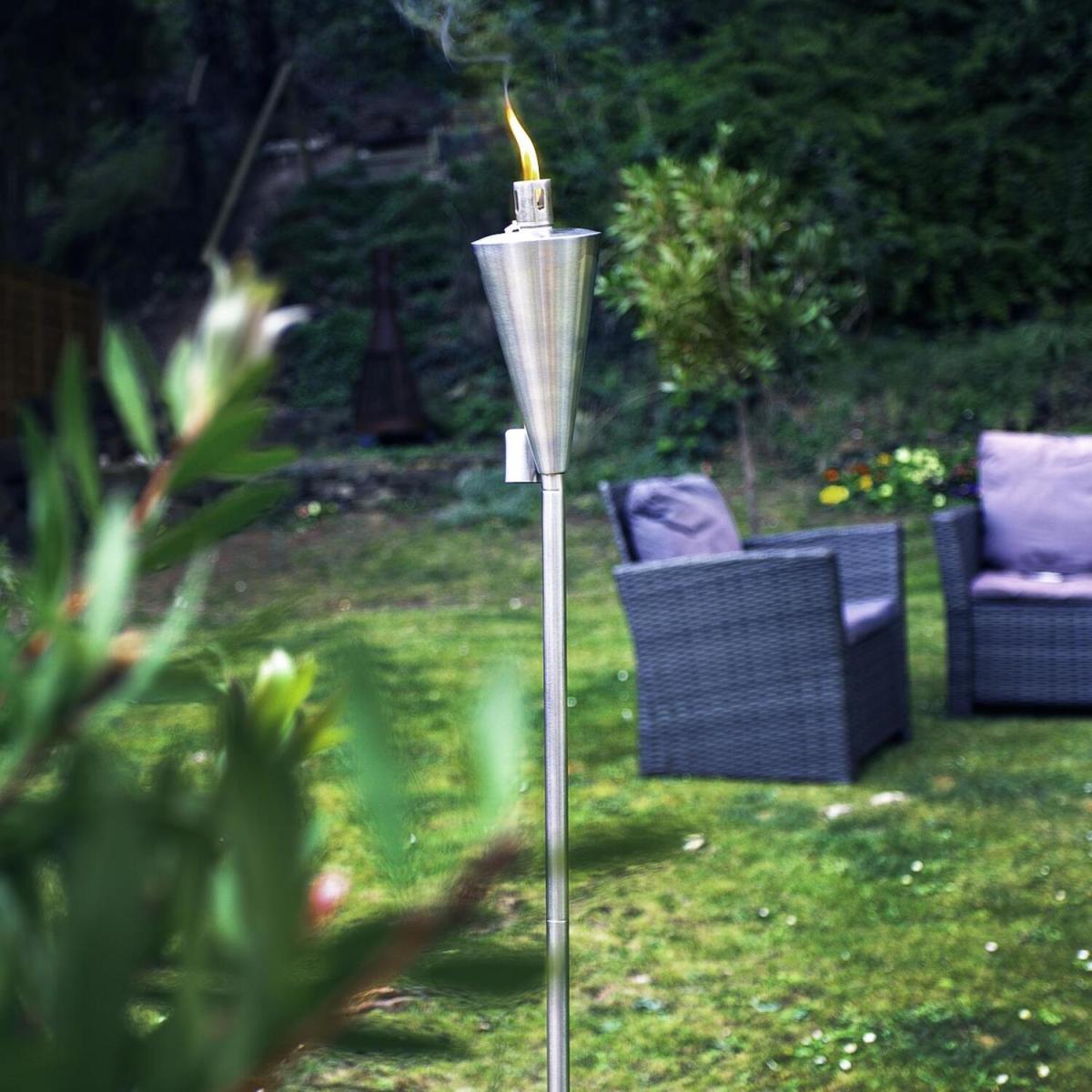 Metal Garden Torch Tiki Torch - Pack of 1 - Grey / 8.5cm – image 3