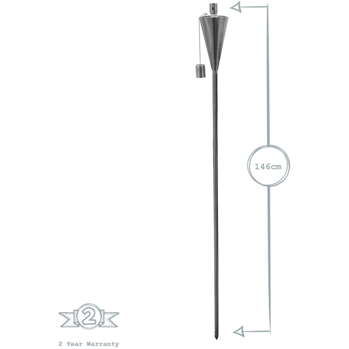 Metal Garden Torch Tiki Torch - Pack of 1 - Grey / 8.5cm – image 7