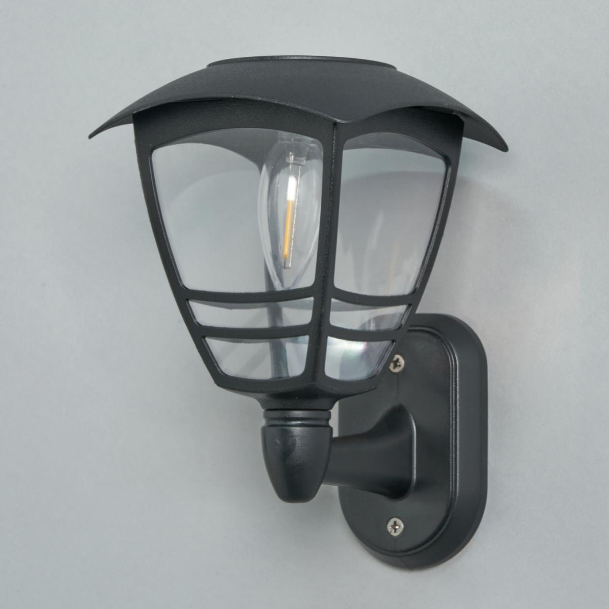 Mateo Solar Power Outdoor Wall Light Garden Lantern - Black – image 2