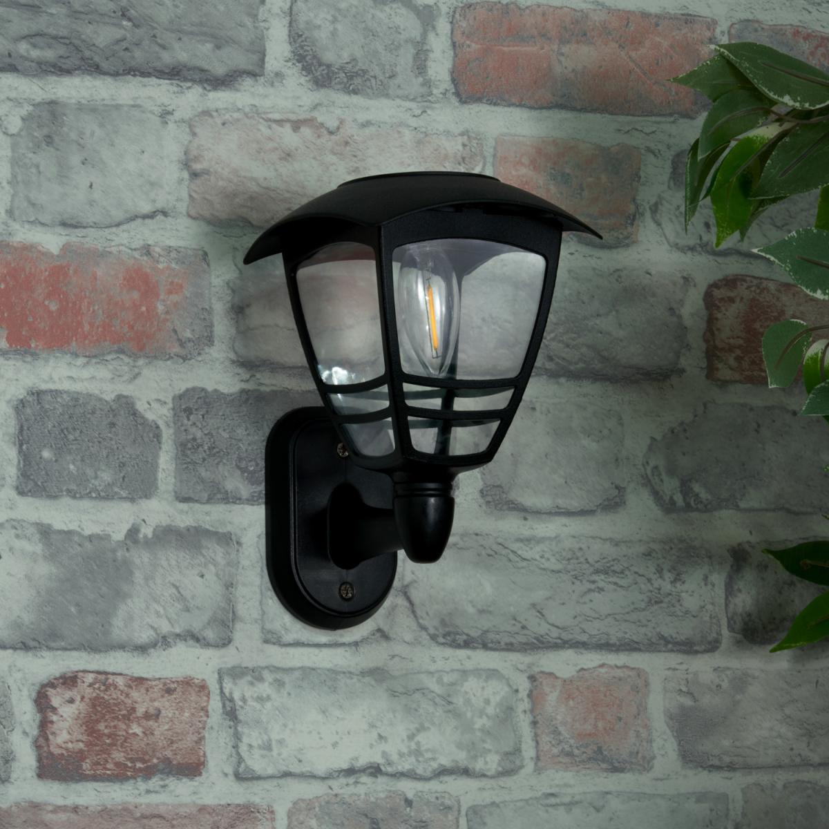 Mateo Solar Power Outdoor Wall Light Garden Lantern - Black – image 5