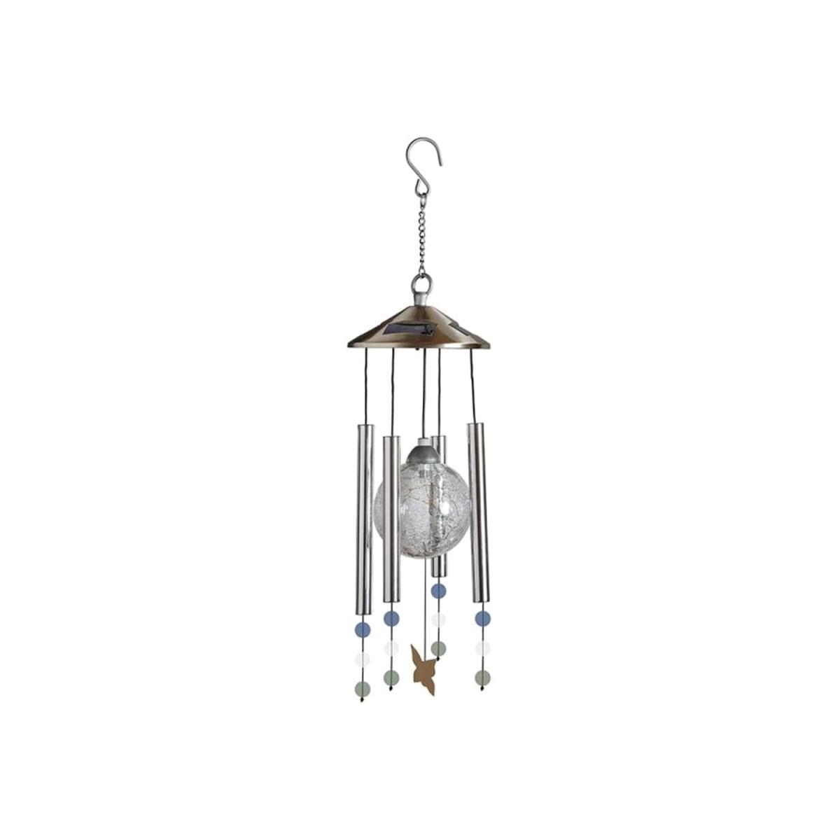 Butterfly Solar Orbis Wind Chime - Silver