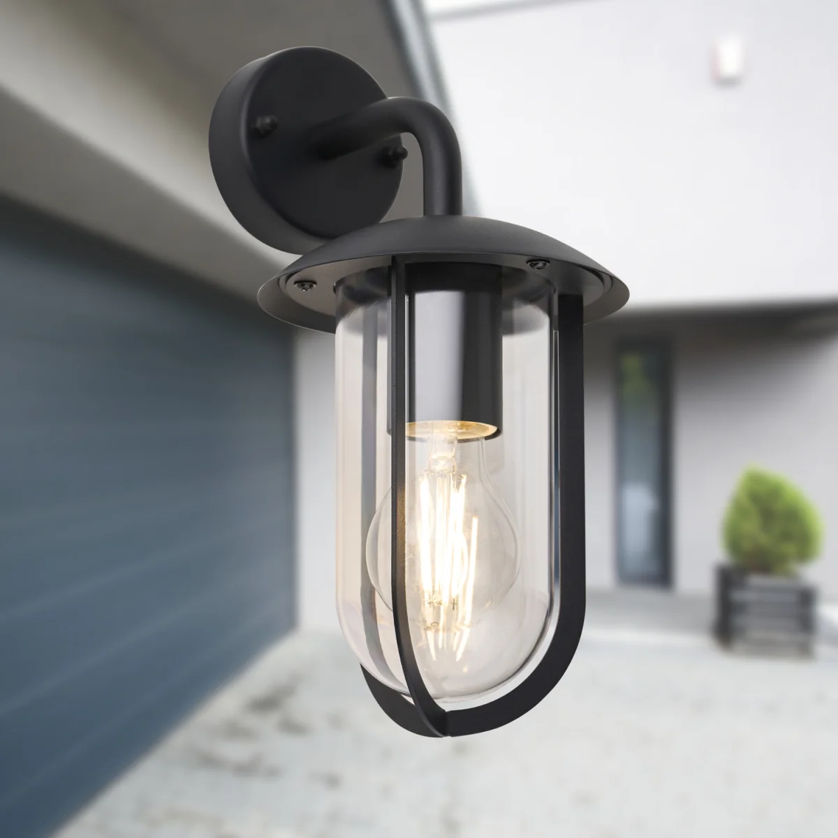 Bronty Outdoor Wall Light - Black And Clear Pc – image 3