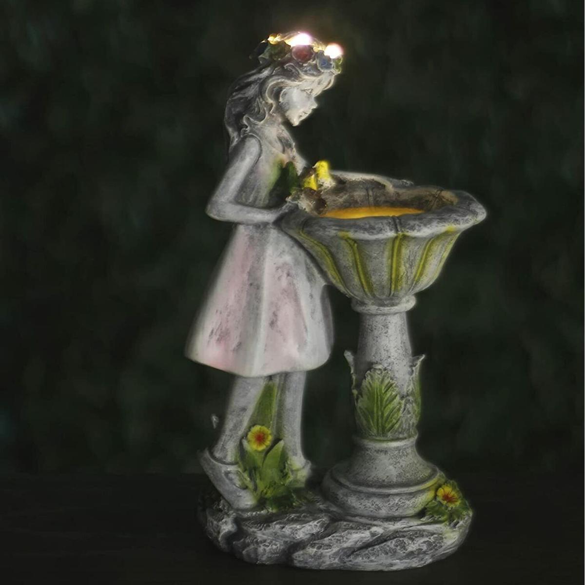 Solar Powered Fairy Stone Effect Ornament - Grey – image 1