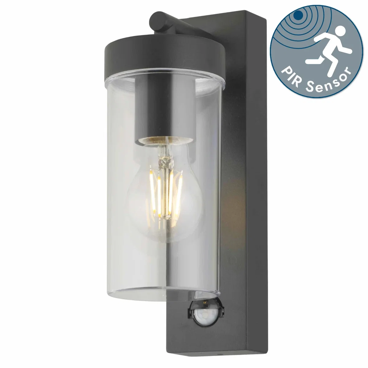 Hadron Outdoor Sensor Wall Light - Black And Clear Pc – image 2