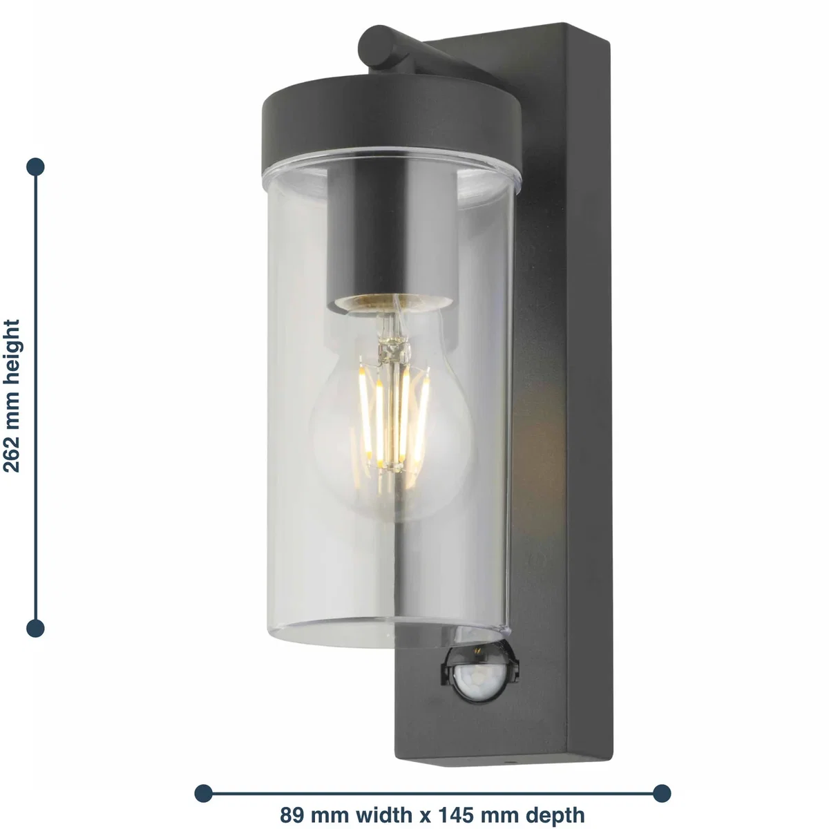 Hadron Outdoor Sensor Wall Light - Black And Clear Pc – image 6