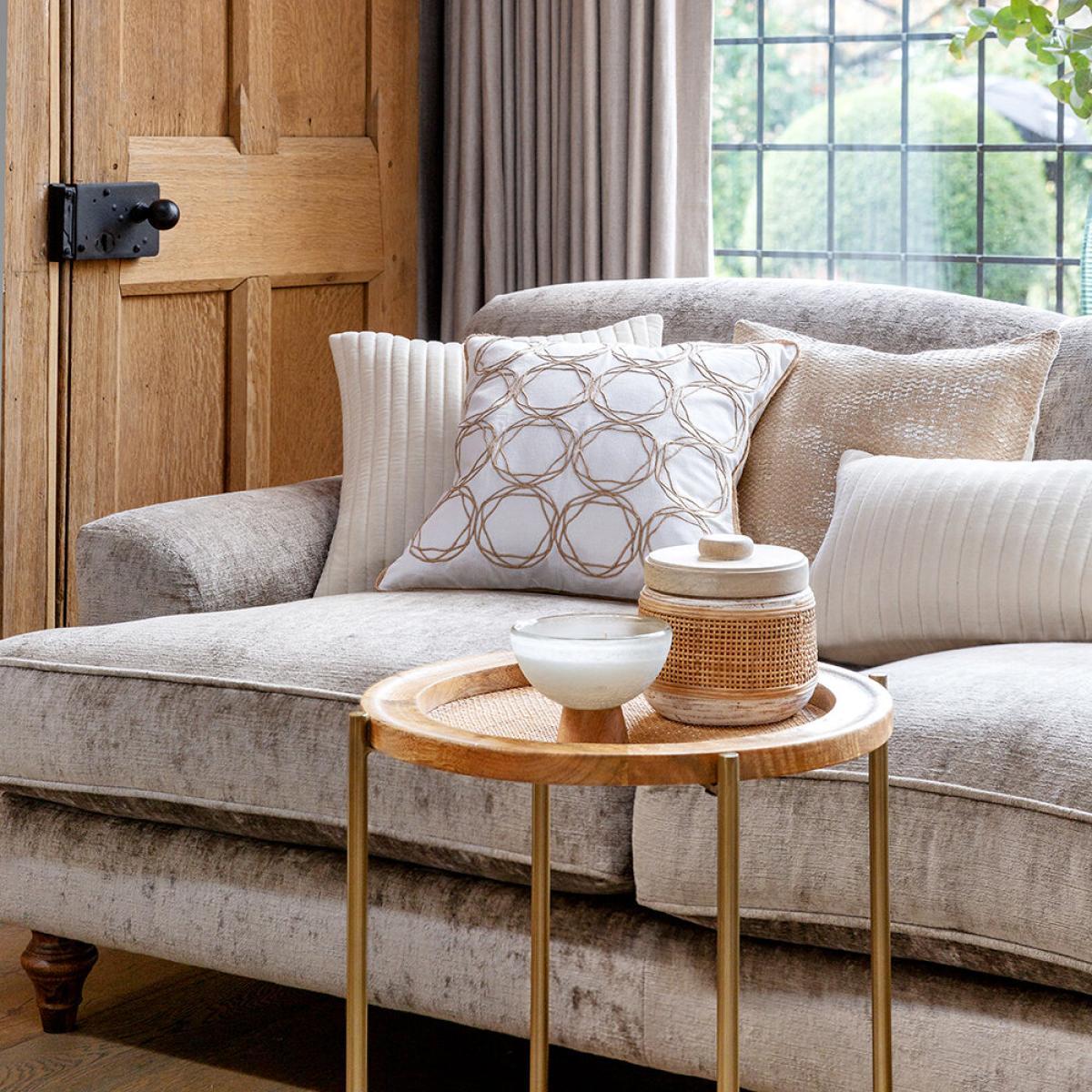 Retreat - Velour Quilted Cushion - 30x50cm - Cream – image 8