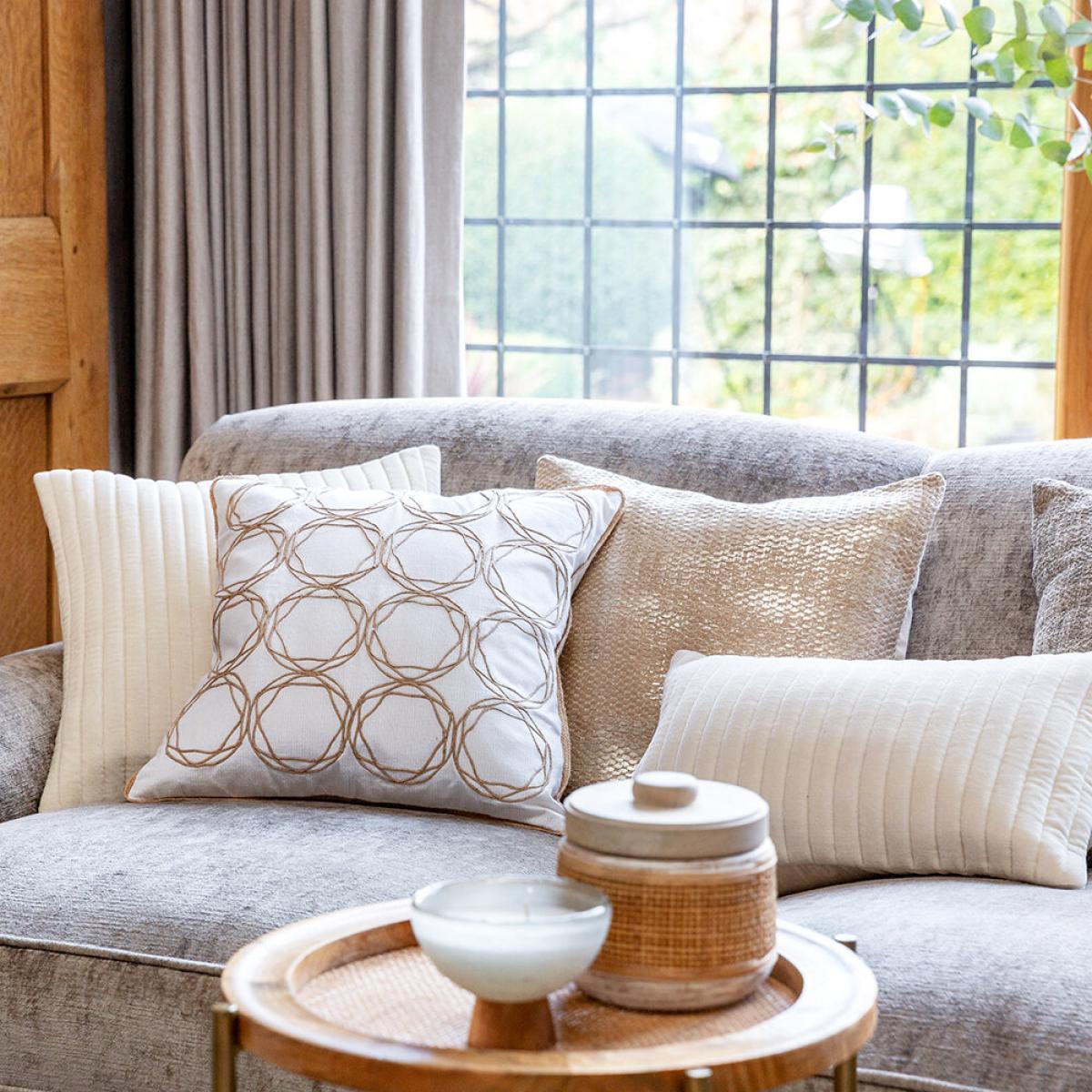 Retreat - Velour Quilted Cushion - 30x50cm - Cream – image 9