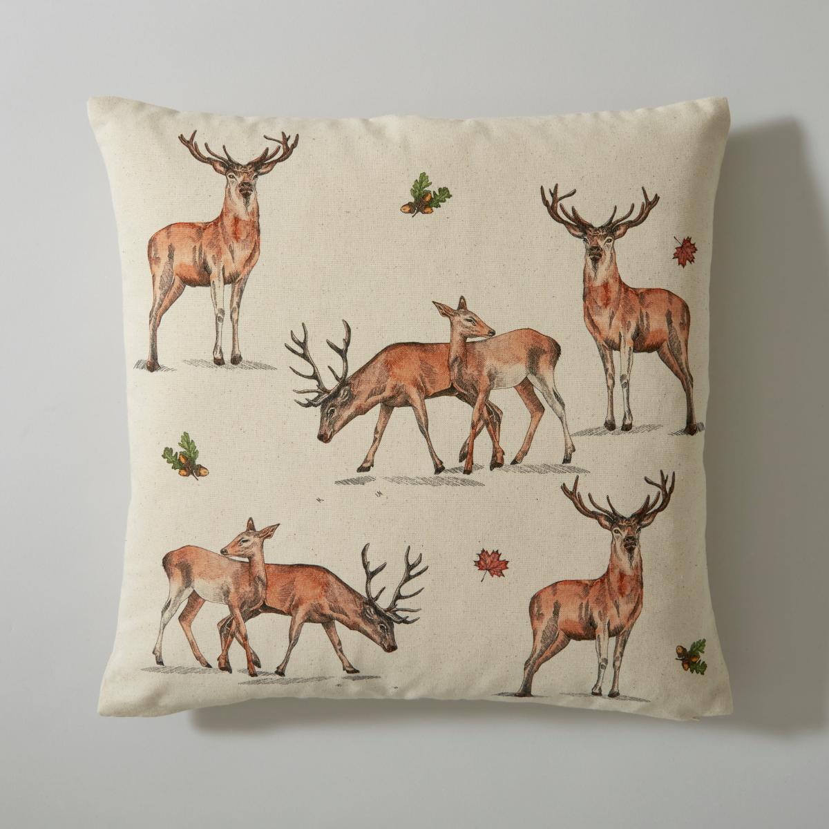 Stags Printed Cushion Cover Natural – image 2