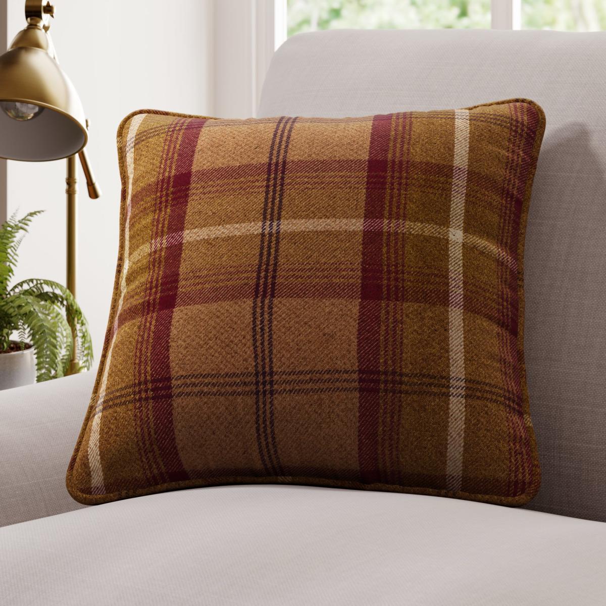 Highland Check Made to Measure Cushion Cover Highland Check Heather – image 1