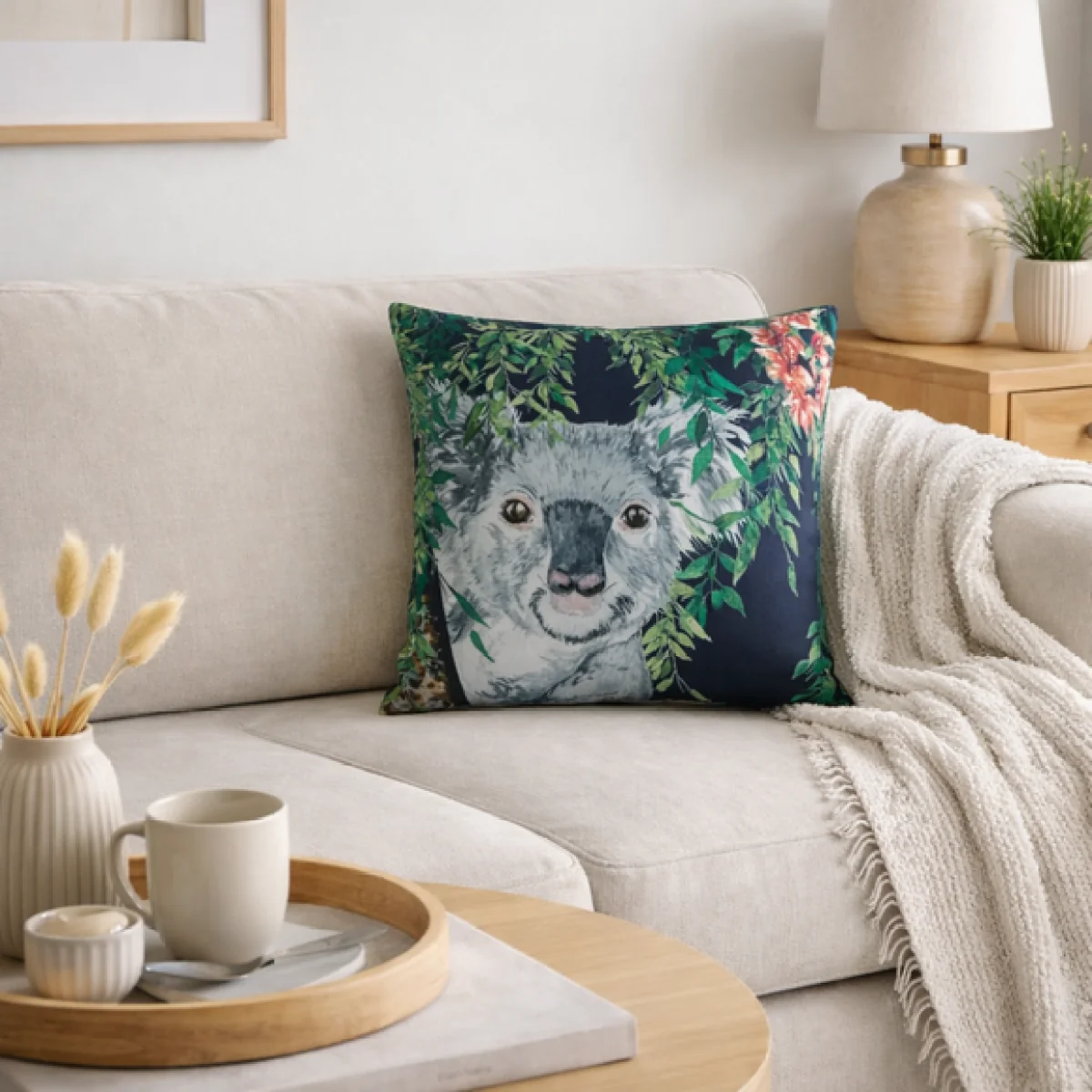 Jungle Koala Square Cushion Cover – image 1