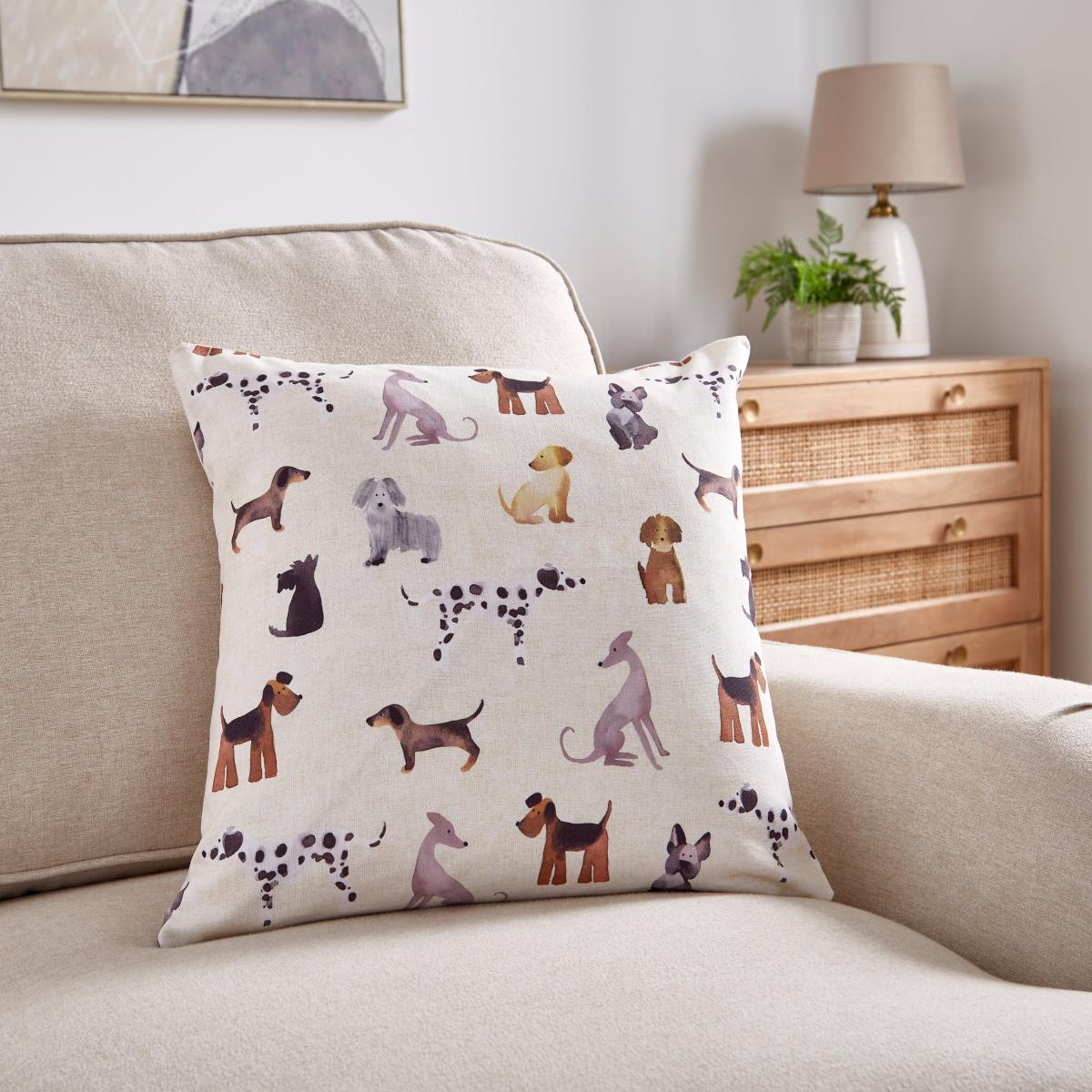 Walkies Printed Cushion Cover Natural – image 1