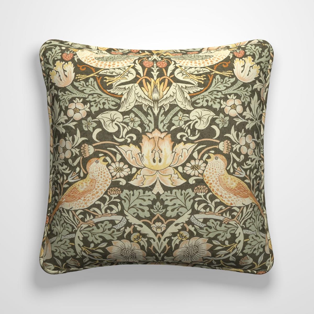 William Morris At Home Strawberry Thief Made To Order Cushion Cover Green – image 2