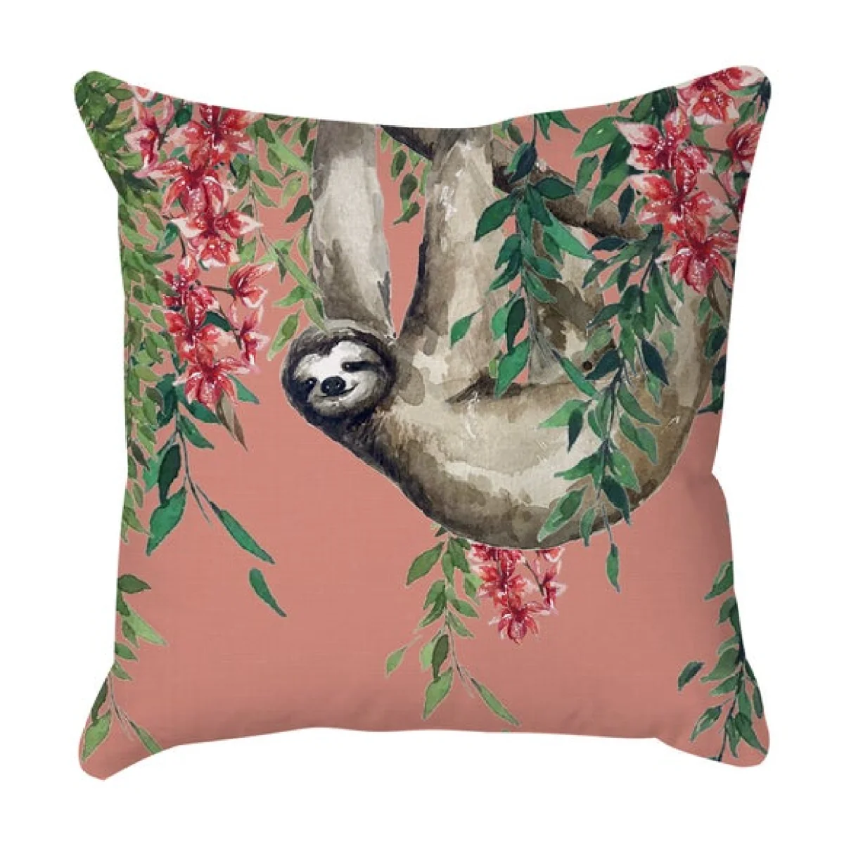 Jungle Sloth Square Cushion Cover – image 3