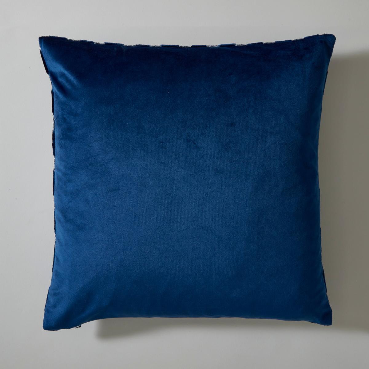 Cut Velvet Chevron Cushion Cover Navy – image 4