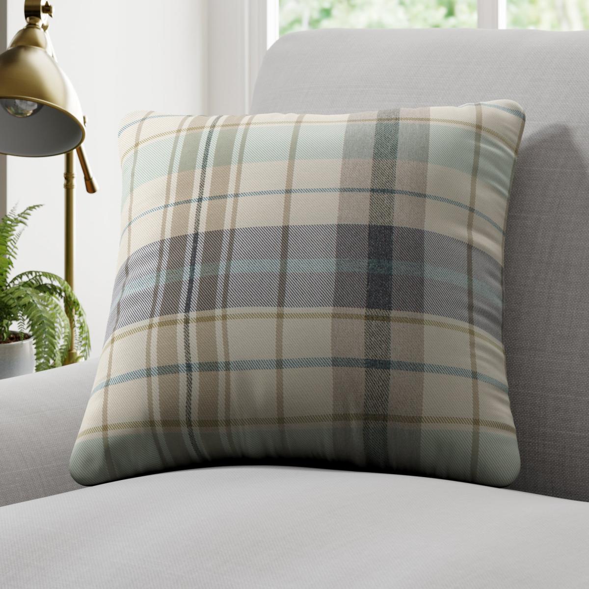 Nevis Check Made to Measure Cushion Cover Nevis Check Seafoam – image 1
