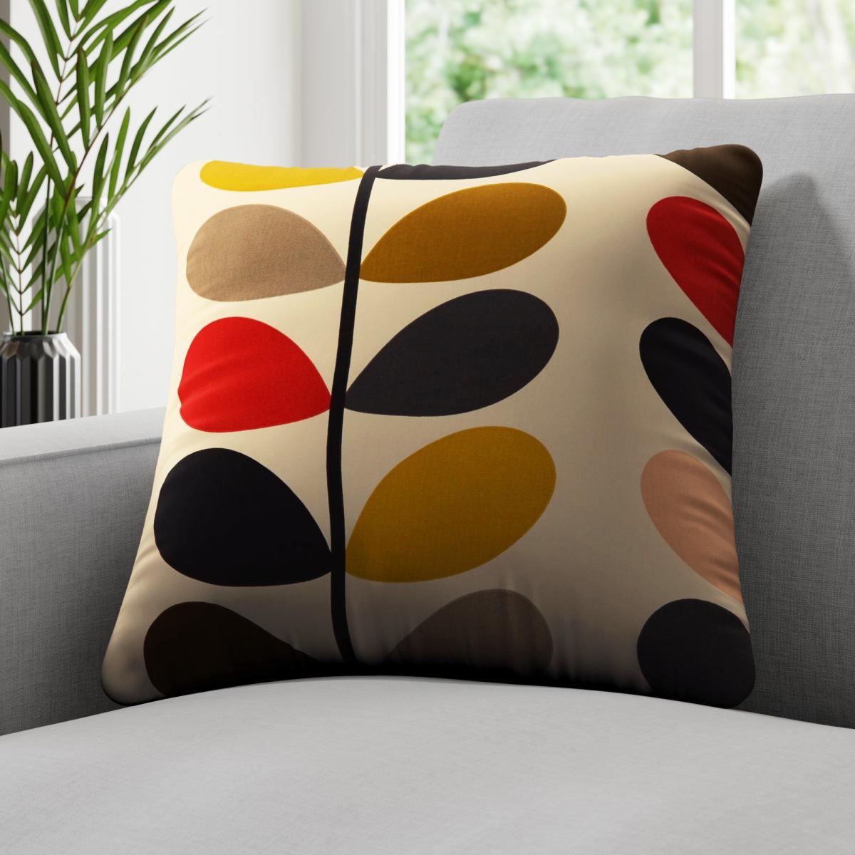Orla Kiely Multi Stem Made to Measure Cushion Cover Red/Yellow/Black – image 1