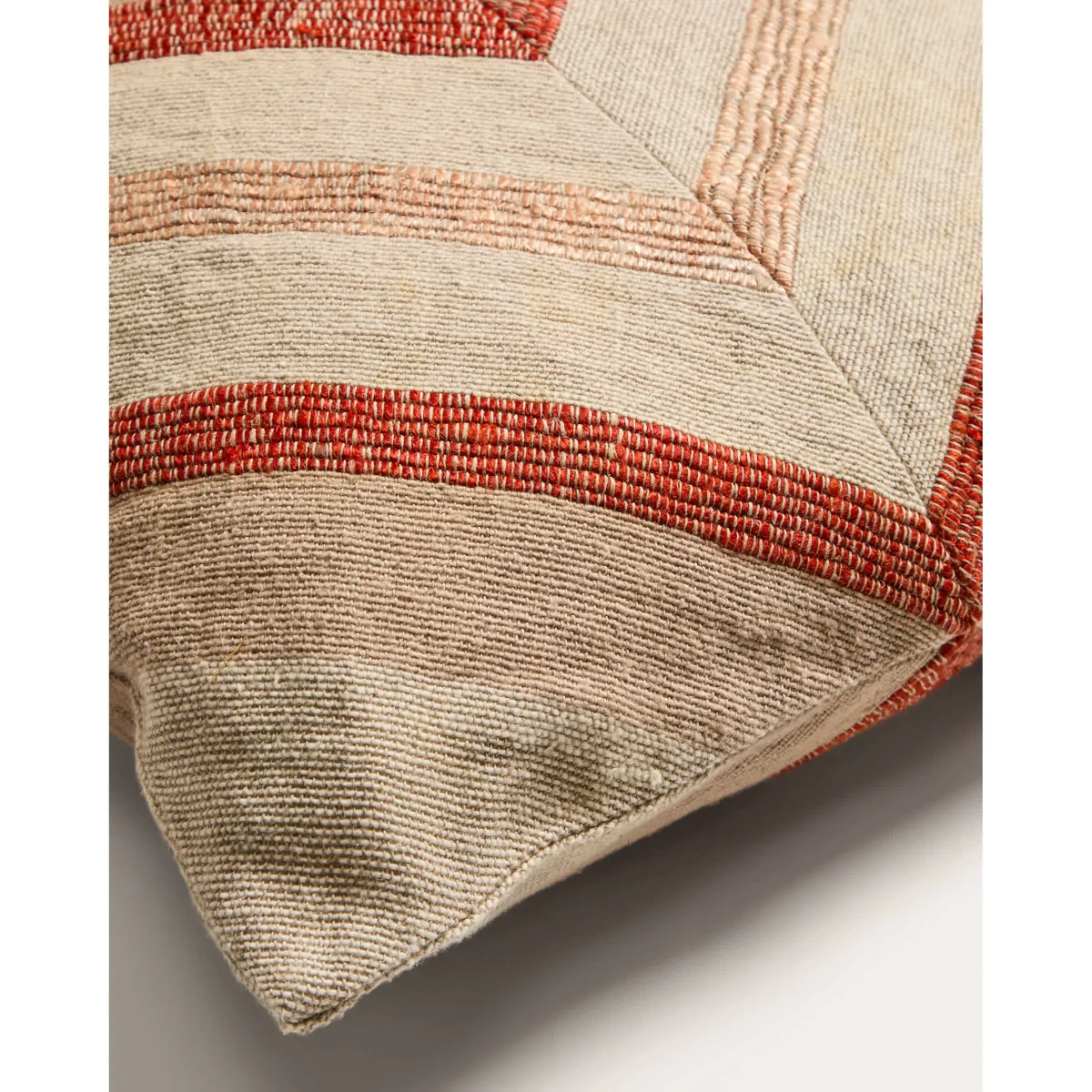 Taraia terracotta and beige cotton and viscose cushion cover 45 x 45cm – image 2