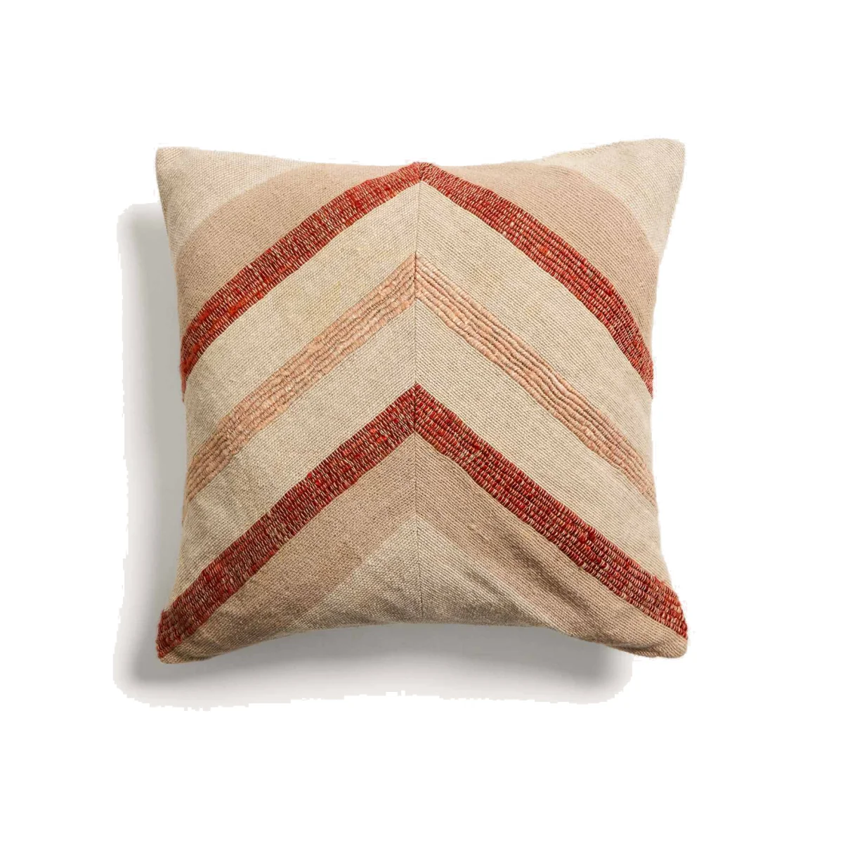 Taraia terracotta and beige cotton and viscose cushion cover 45 x 45cm – image 1