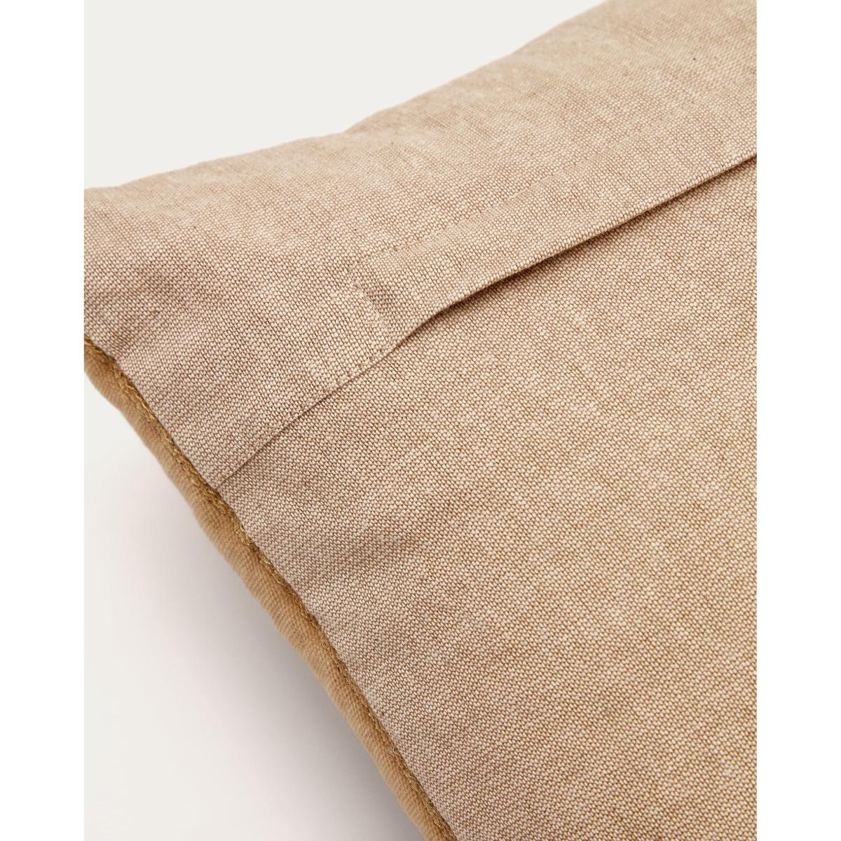 Merry brown cushion cover 100% cotton velvet with gold lurex stitching detail 30 x 50 cm – image 5