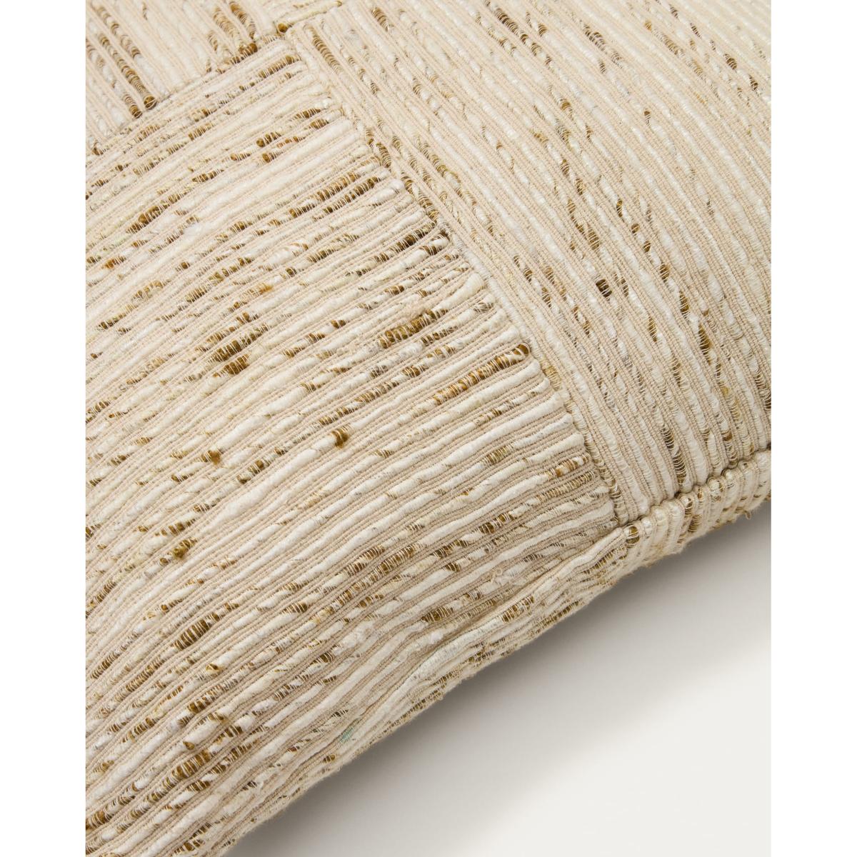 Anuba beige and green checked jacquard cushion cover 45 x 45cm – image 3