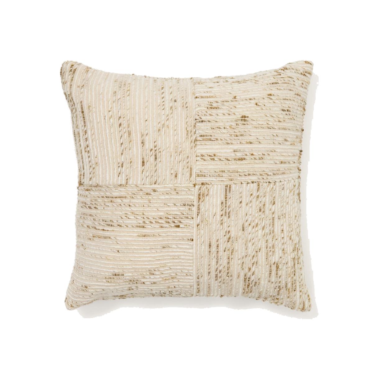 Anuba beige and green checked jacquard cushion cover 45 x 45cm – image 1