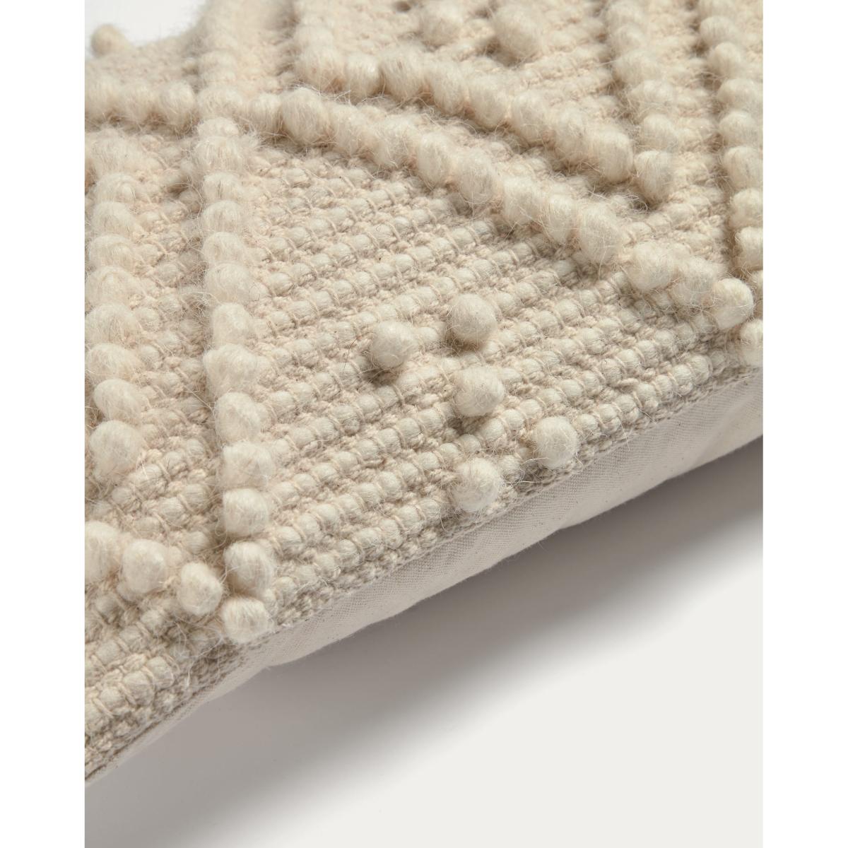 Vianney cushion cover, 100% beige cotton, 30 x 50 cm – image 3