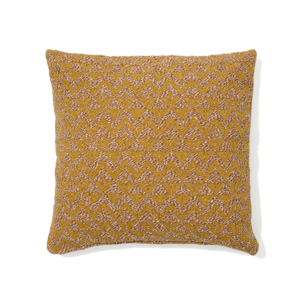 Magi mustard-coloured, jacquard cushion cover, 45 x 45 cm – image 1