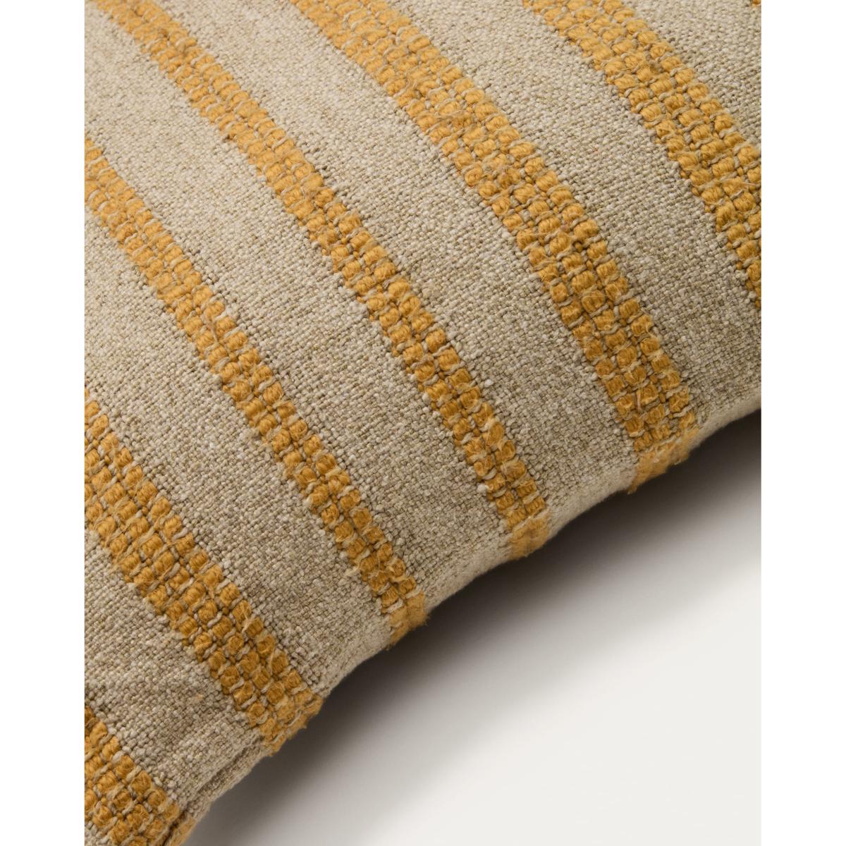 Naila mustard contrasting stripe cushion cover in acrylic fibres 50 x 50cm – image 3