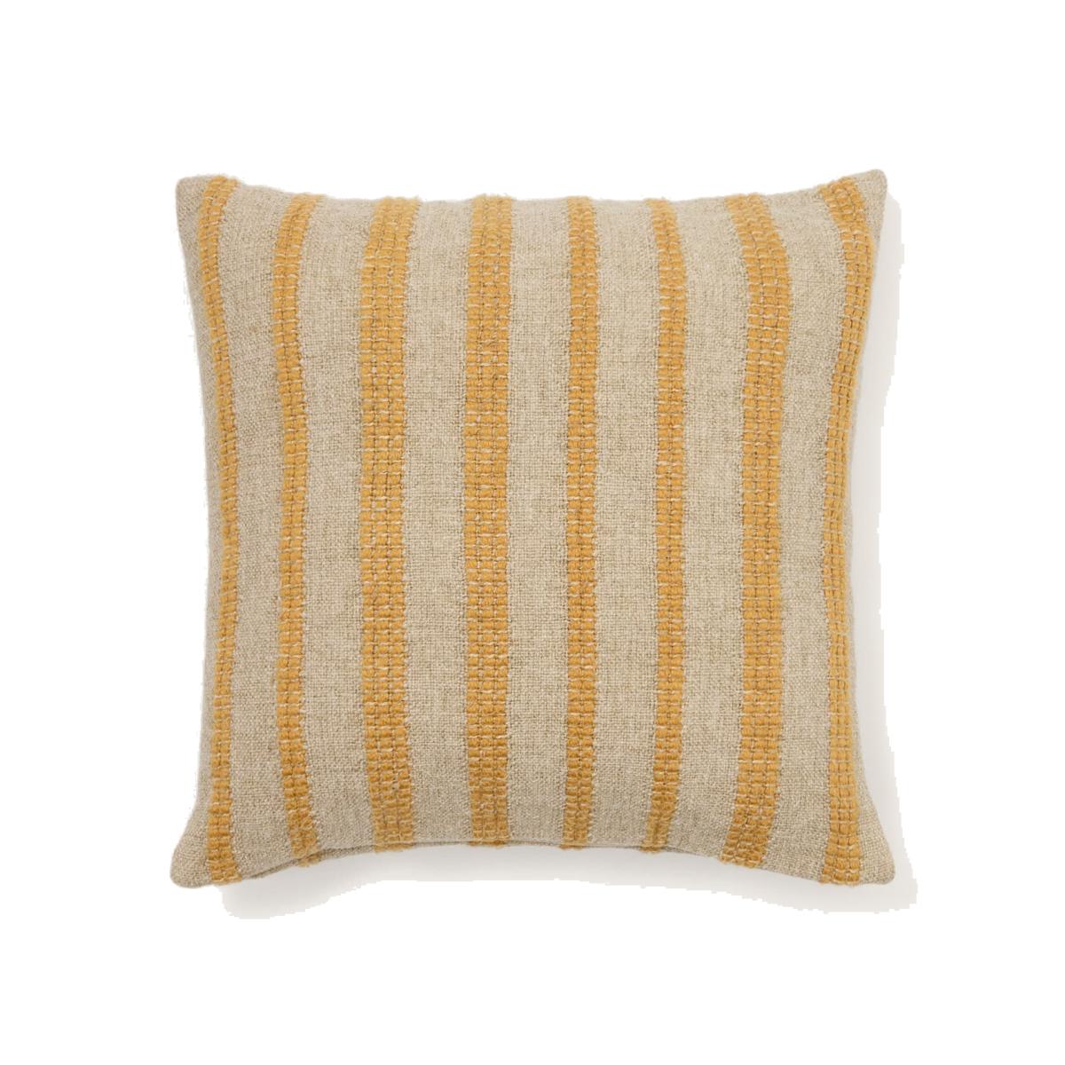 Naila mustard contrasting stripe cushion cover in acrylic fibres 50 x 50cm – image 1