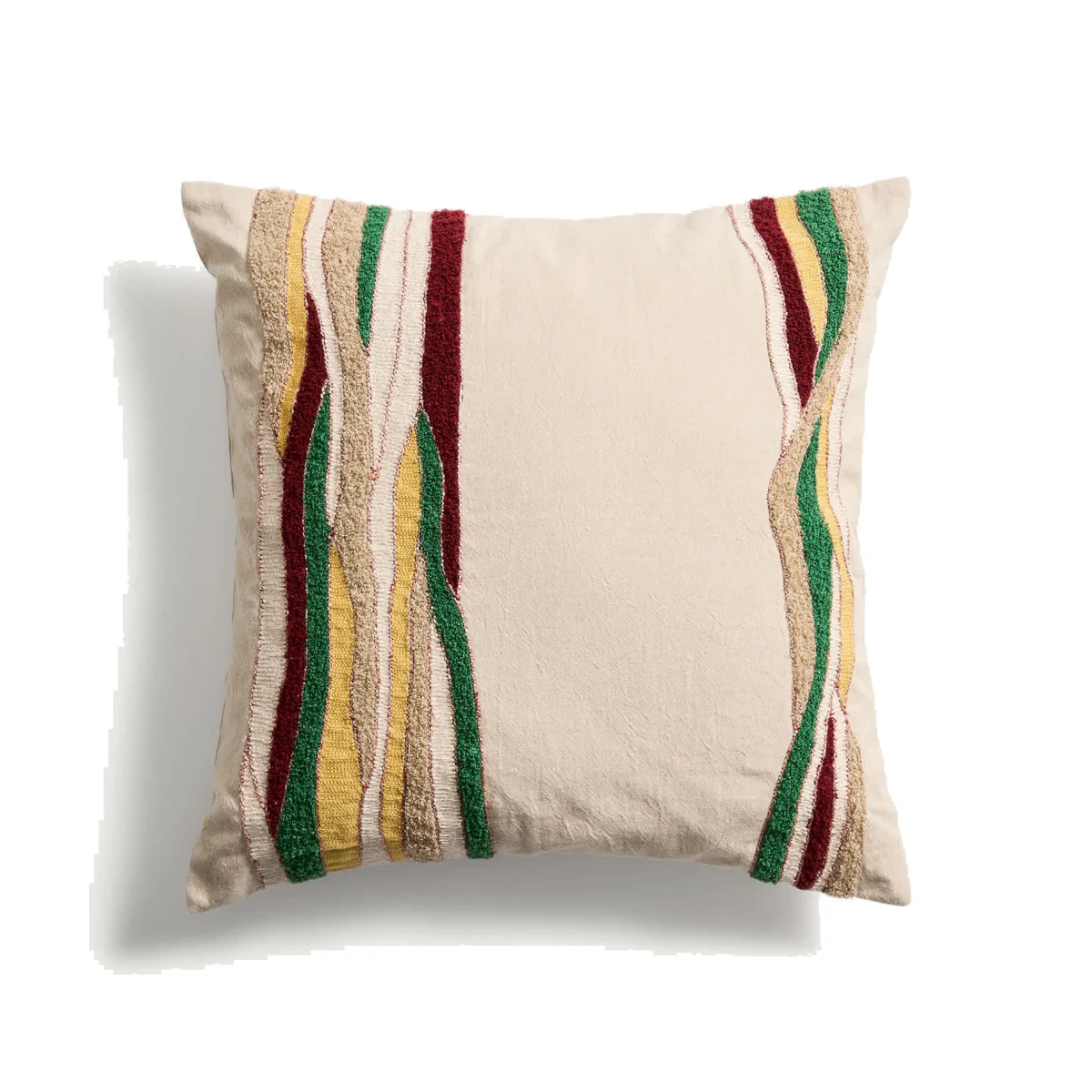 Sirea cotton linen cushion cover with multicoloured embroidery detail 50 x 50cm – image 1