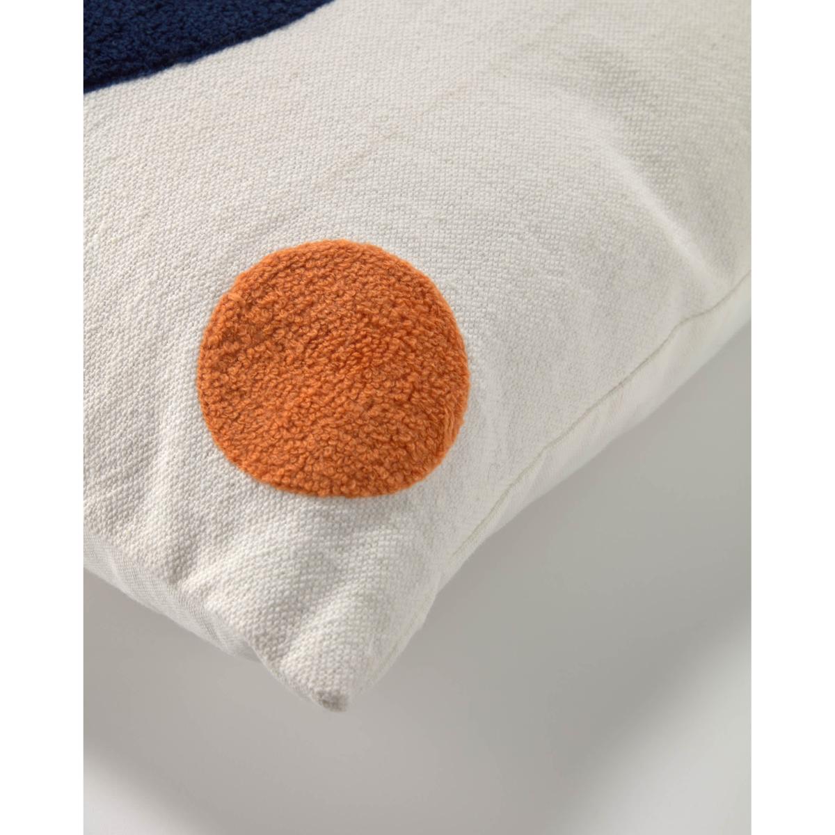 Natala 100% cotton blue semicircle cushion cover white 45 x 45 cm – image 3